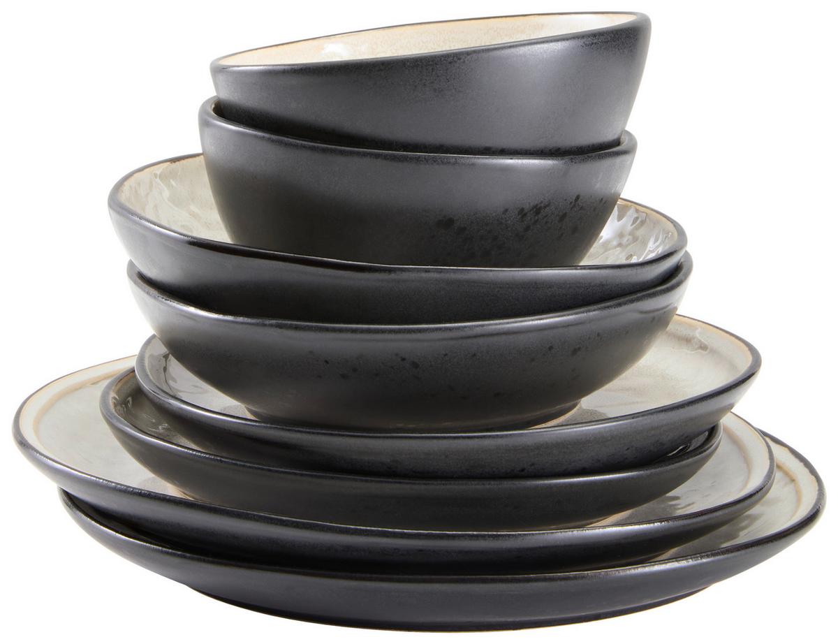 SERWIS OBIADOWO-ŚNIADANIOWY SØREN IVORY - kremowy, Trend, ceramika - Novel