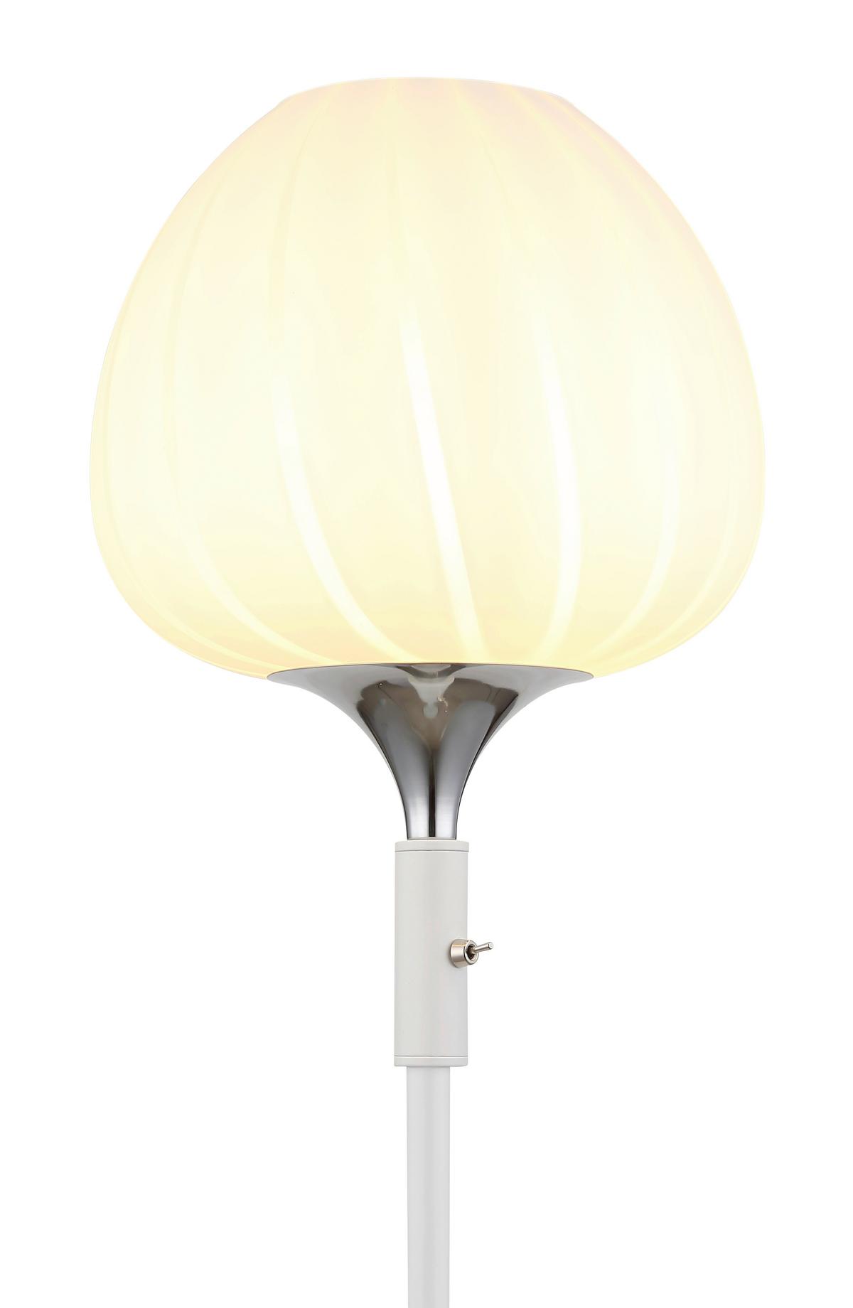 STEHLEUCHTE 15548S2W - Chromfarben/Weiss, Konventionell, Glas/Metall (29/165cm) - Globo