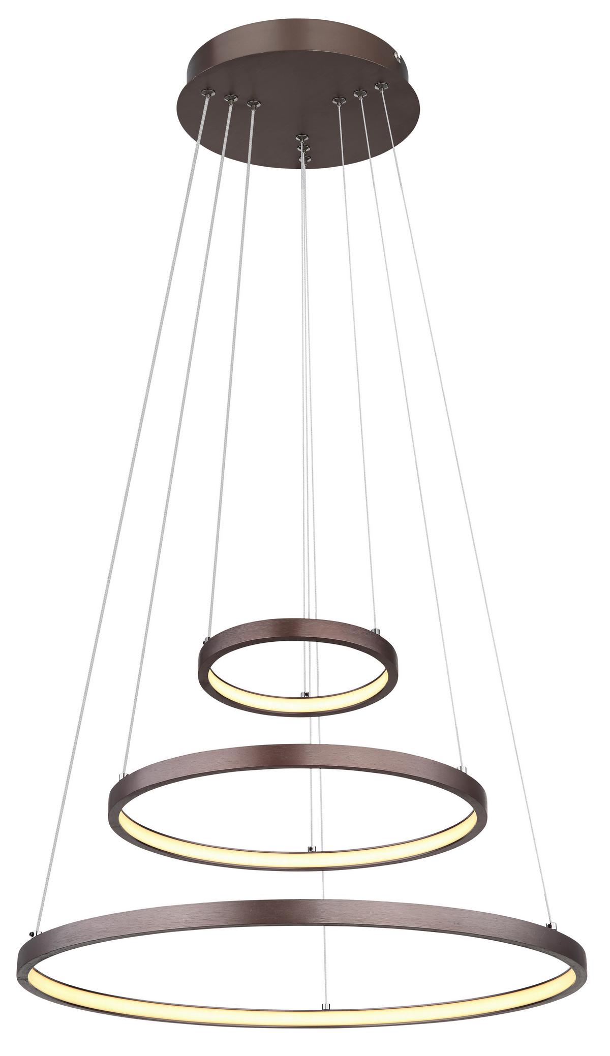 LED-HÄNGELEUCHTE 67192-57BR - Opal/Braun, Design, Kunststoff/Metall (51/120cm) - Globo