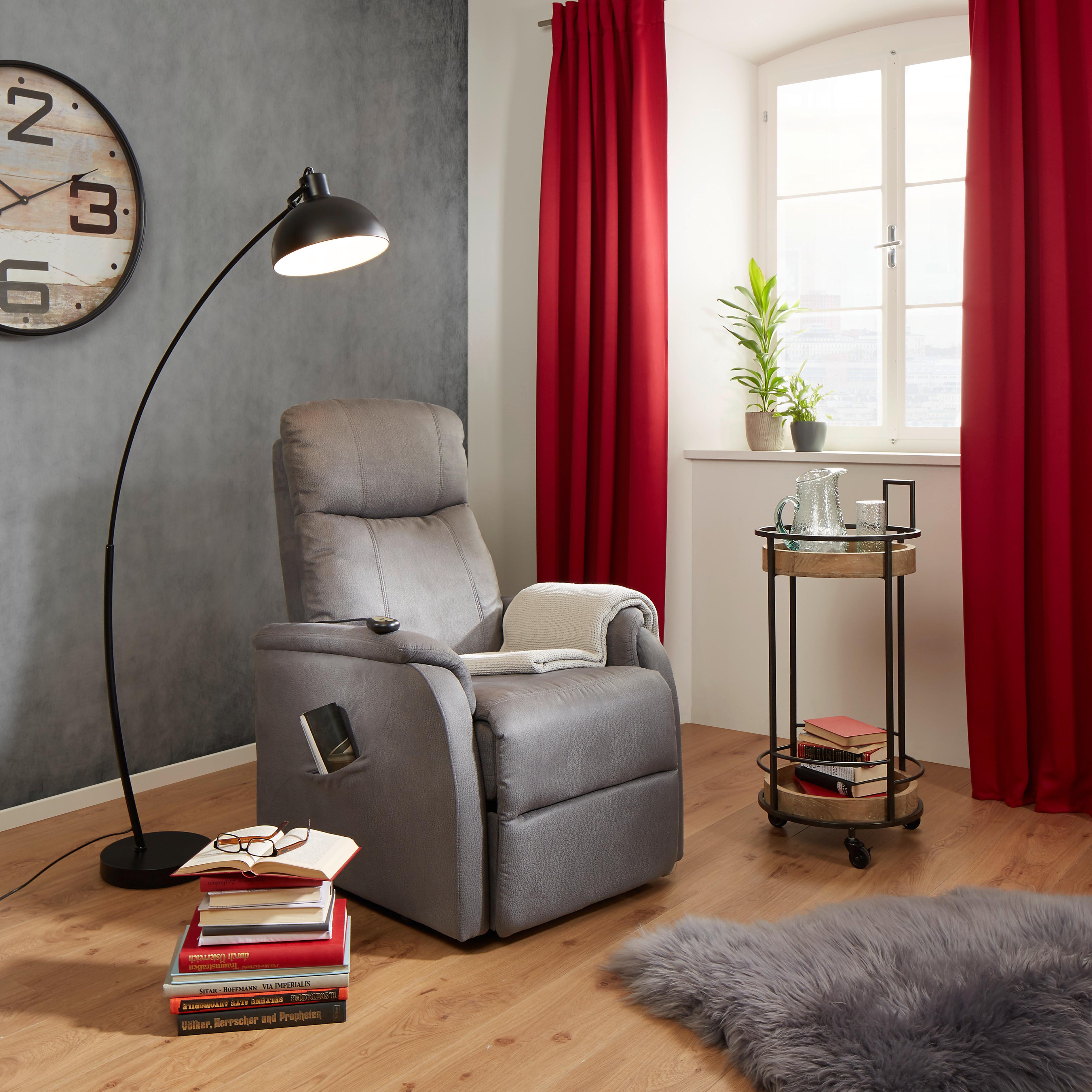 RELAXZETEL JOHNSY - Grijs, Konventionell, Kunststof/Textiel (73/110/94cm) - Mömax