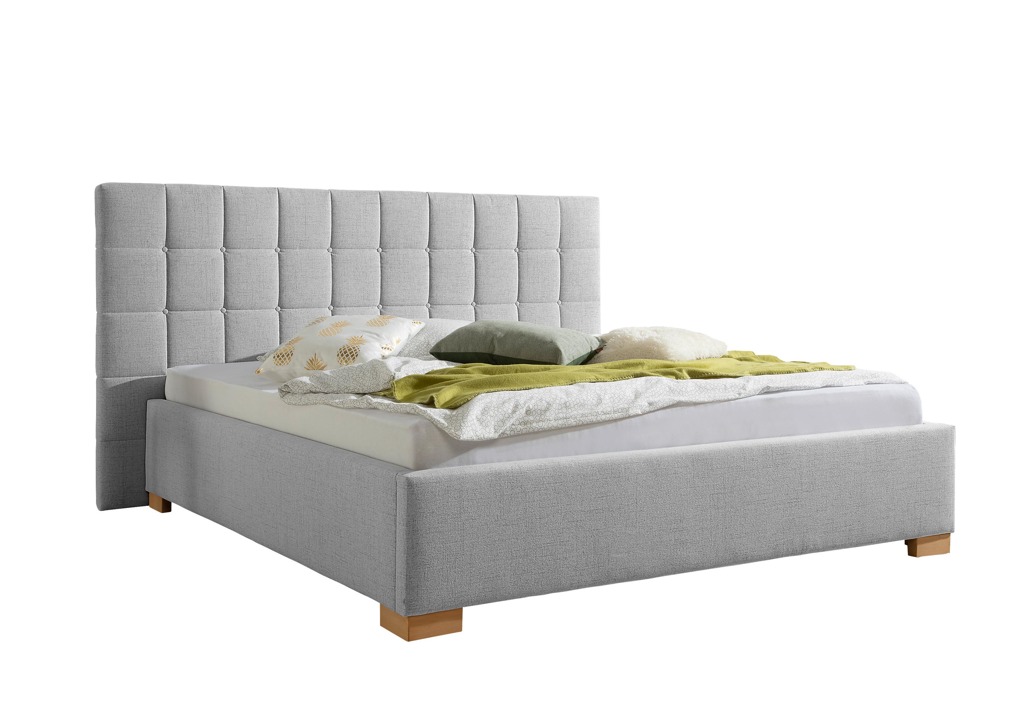 Polsterbett Cueno Grau ca. 160x200 cm - Naturfarben/Grau, MODERN, Holz/Textil (160/200cm) - Livetastic