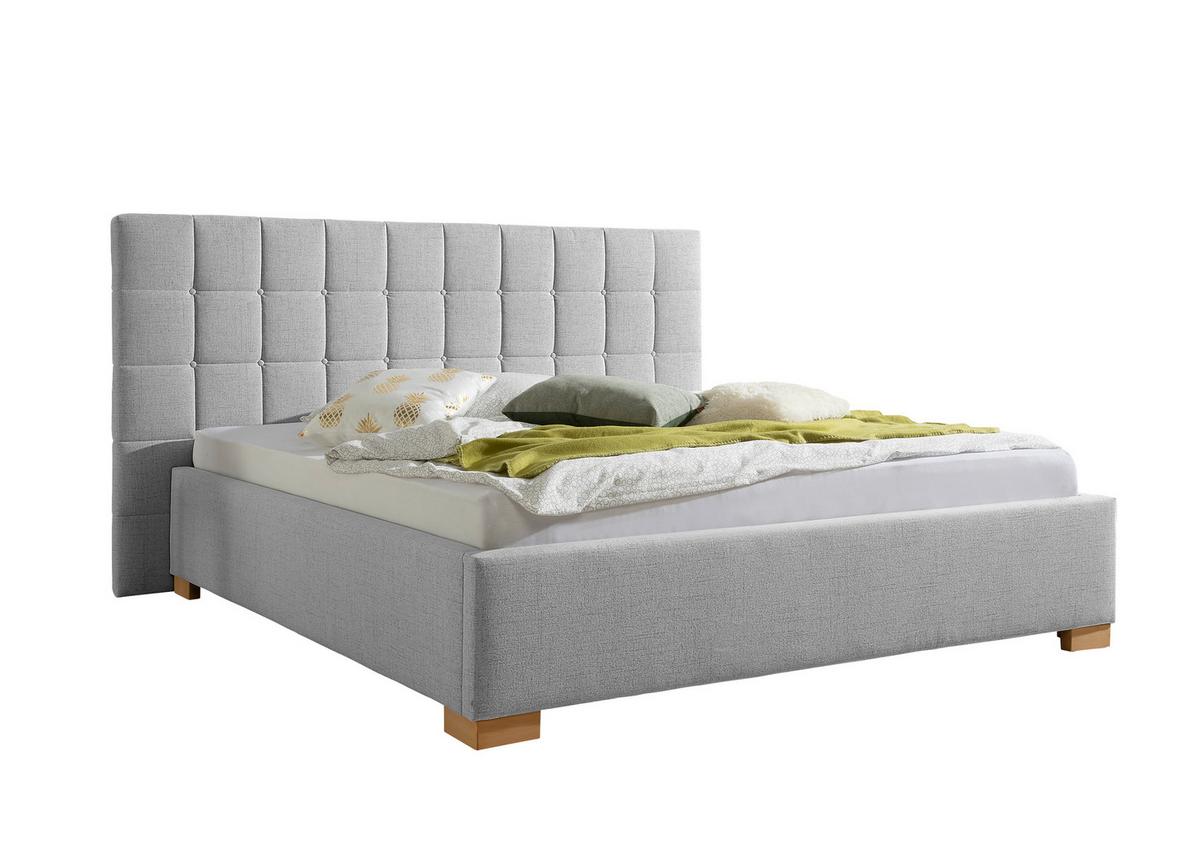 Polsterbett Cueno Grau ca. 180x200 cm - Naturfarben/Grau, MODERN, Holz/Textil (180/200cm) - Livetastic