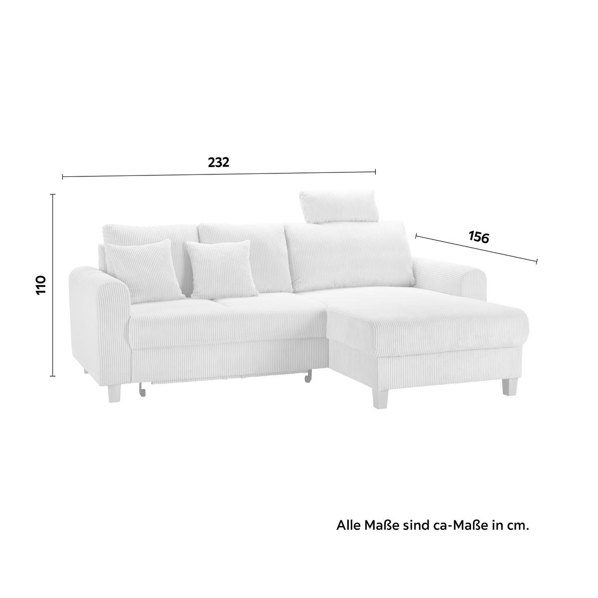 Wohnlandschaft Lille Beige - Hellbraun/Beige, MODERN, Holz/Textil (232/110/156cm) - Mömax