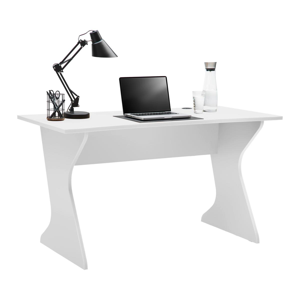 Schreibtisch Utapau in Weiß - Weiß, MODERN, Holzwerkstoff (140/76,2/65cm) - Mömax