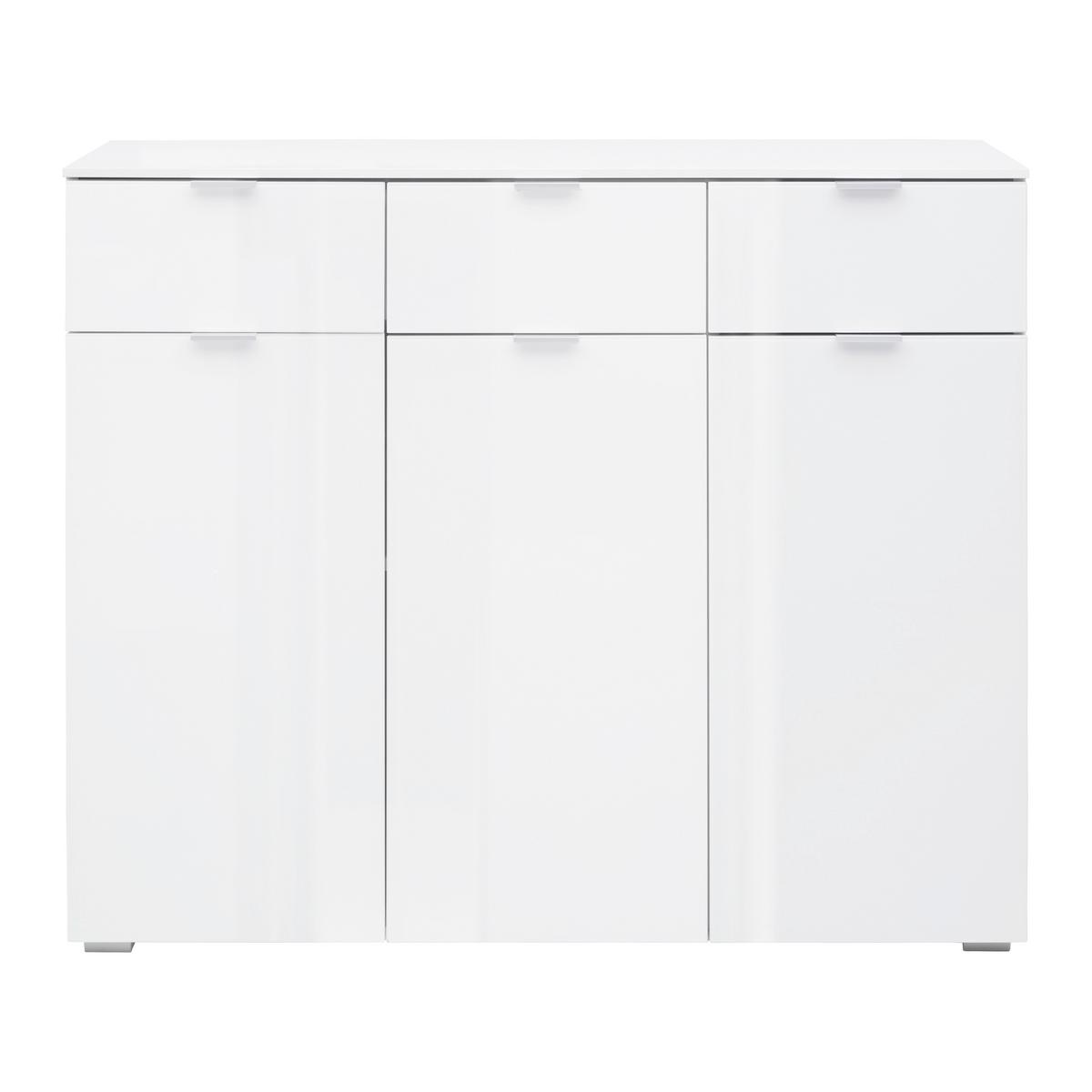 NOPTIERA FIFTY - alb, Konventionell, sticlă/material pe bază de lemn (120/100/42cm) - Premium Living
