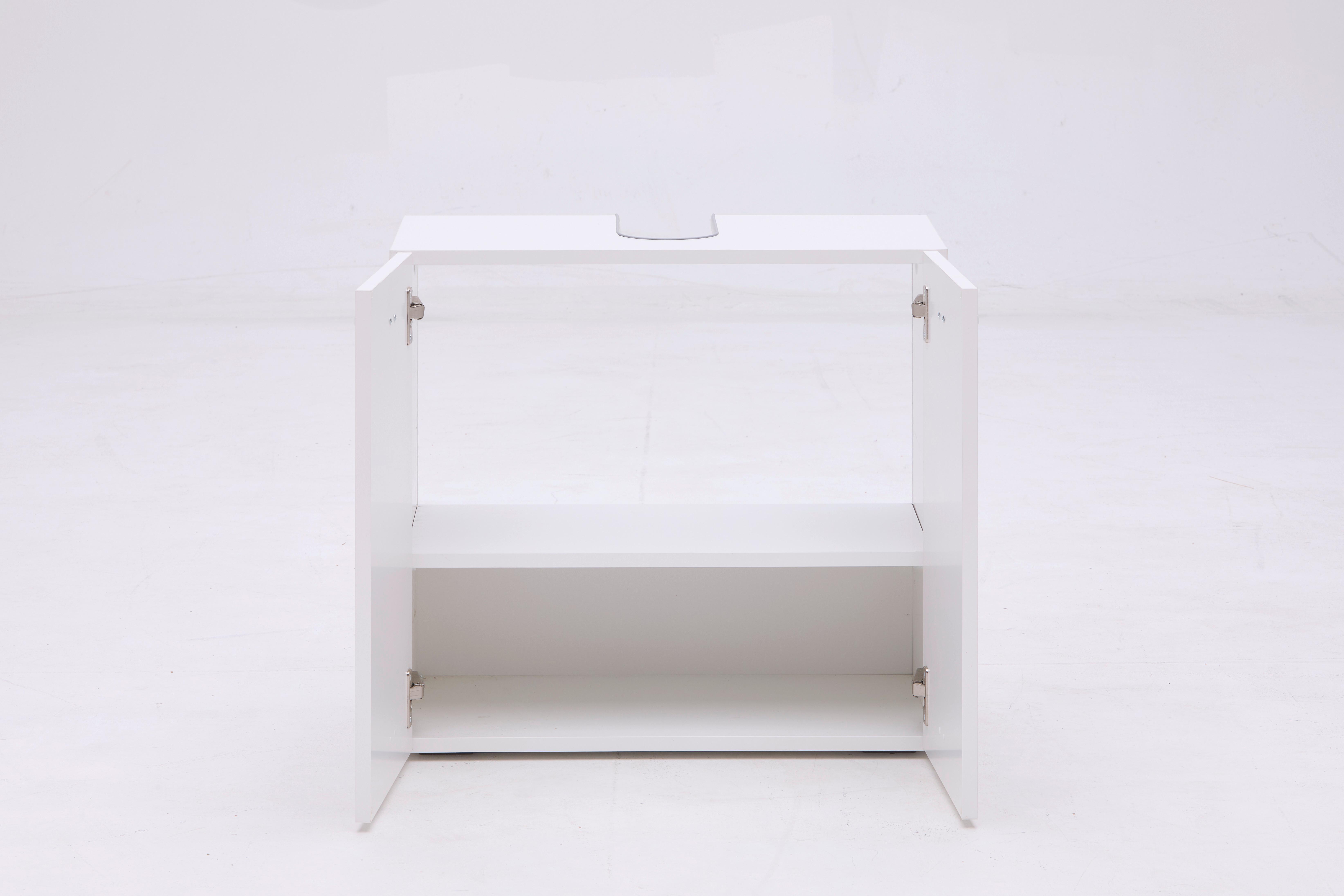 TVÄTTSTÄLLSUNDERSKÅP BASIX -EXKLUSIV- - vit/kromfärg, Basics, trämaterial/plast (60/55/33cm) - Mömax