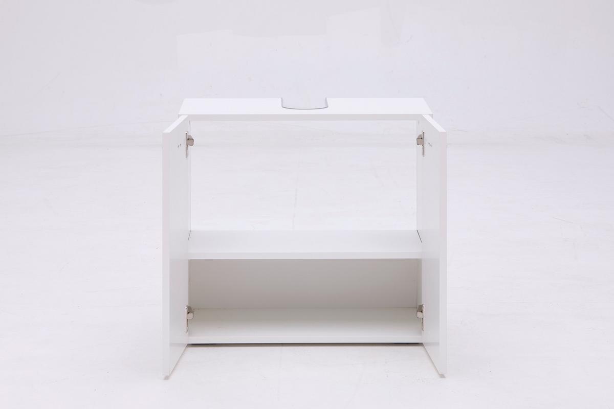 Waschbeckenunterschrank Basix Weiß ca. 60x55x33cm - Chromfarben/Weiß, Basics, Holzwerkstoff/Kunststoff (60/55/33cm) - Mömax