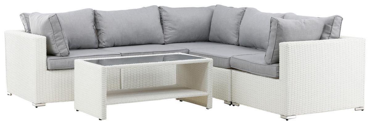 Loungegarnitur Amazon ca. 87x249 cm Hellgrau - Hellgrau, KONVENTIONELL, Kunststoff (87/249cm) - Gardenson