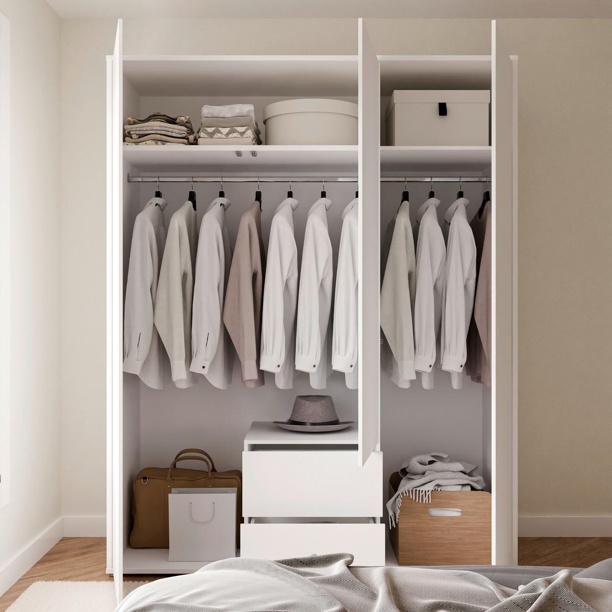 Omara S Klasičnimi Vrati Alice, Bela - bela, Trend, leseni material (169/214/60cm) - Carryhome