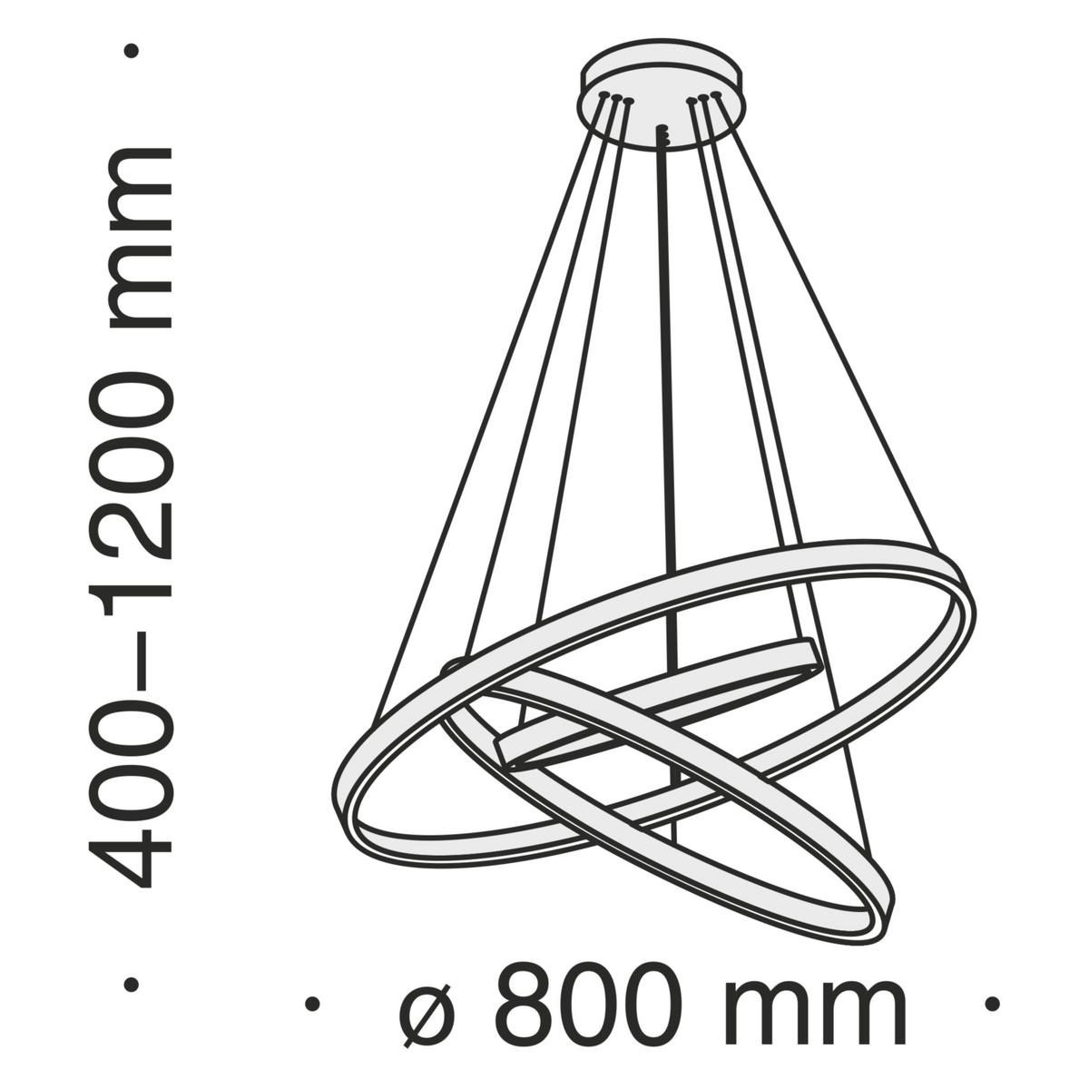 PENDELLEUCHTE RIM - Schwarz, Basics, Metall (80/100/120cm) - MAYTONI