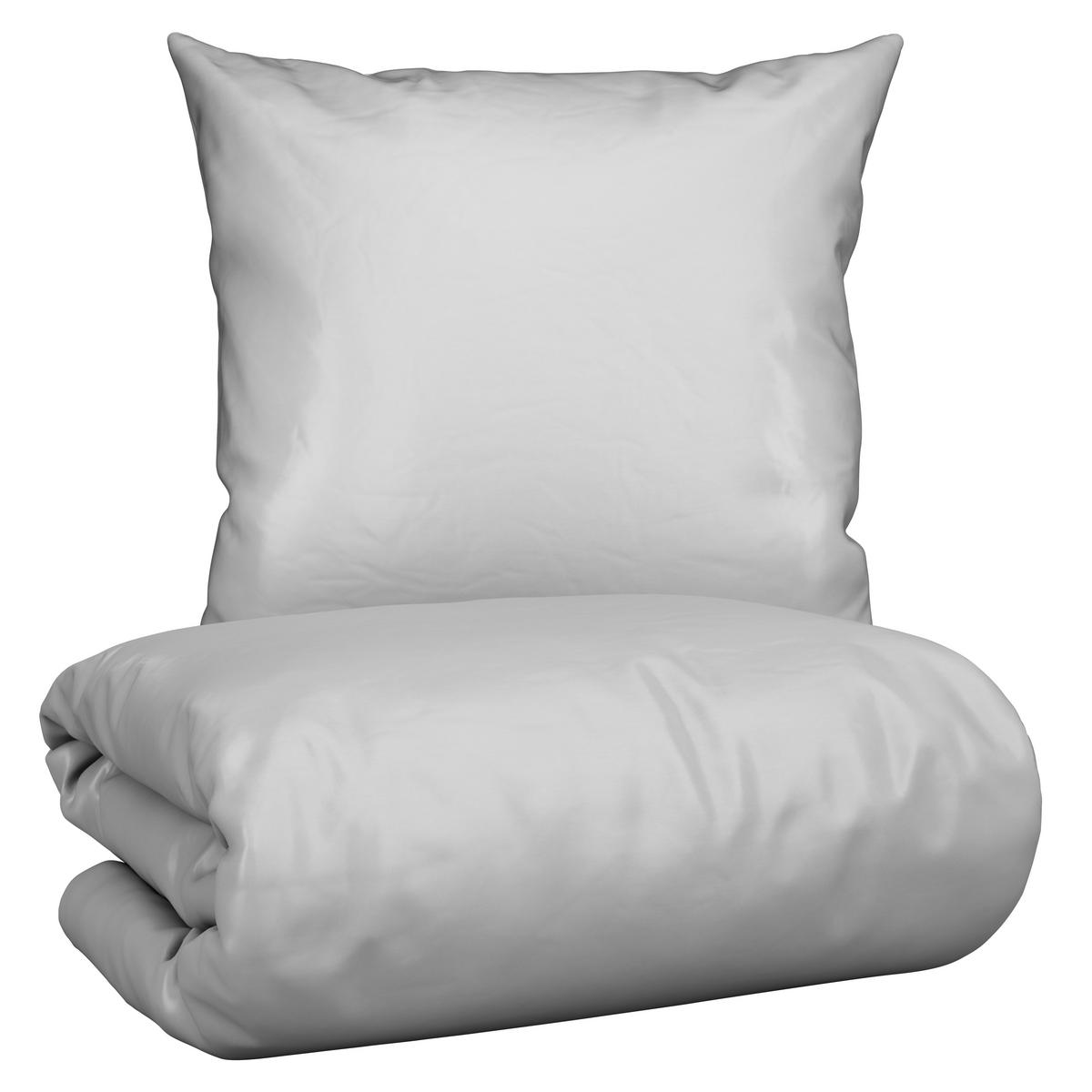 Bettwäsche Bio-Lisa Uni in Grau ca. 135x200cm - Grau, MODERN, Textil (135/200cm) - ecoTree
