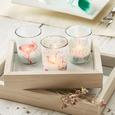 Kerzenhalter Windlicht aus Glas, 3er Set - (5,7/6,7cm)