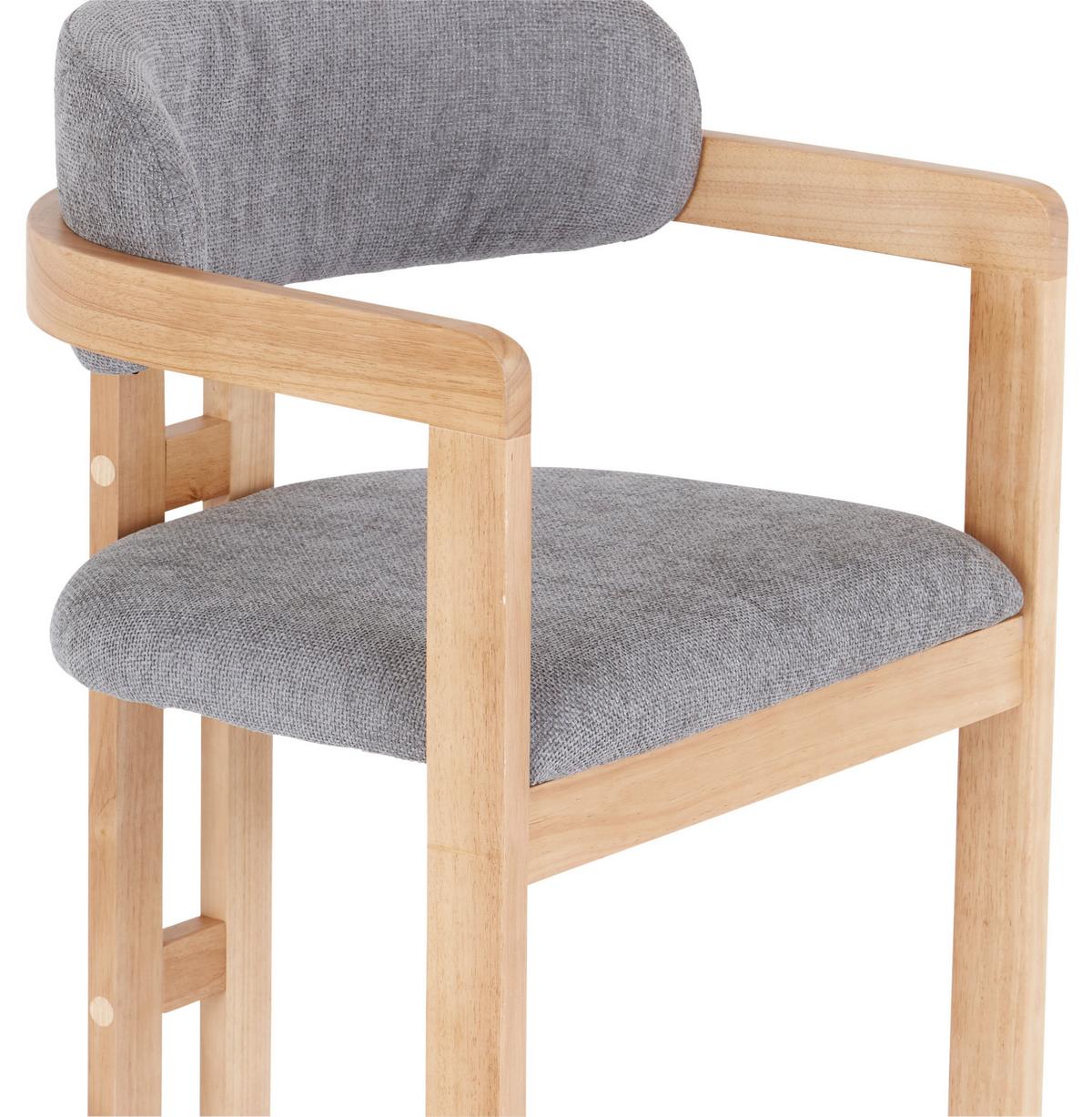 KRZESŁO Z PODŁOKIETNIKAMI SALLY - kolor dębowy/szary, Modern, drewno/tkanina (60/80/52cm) - MID.YOU