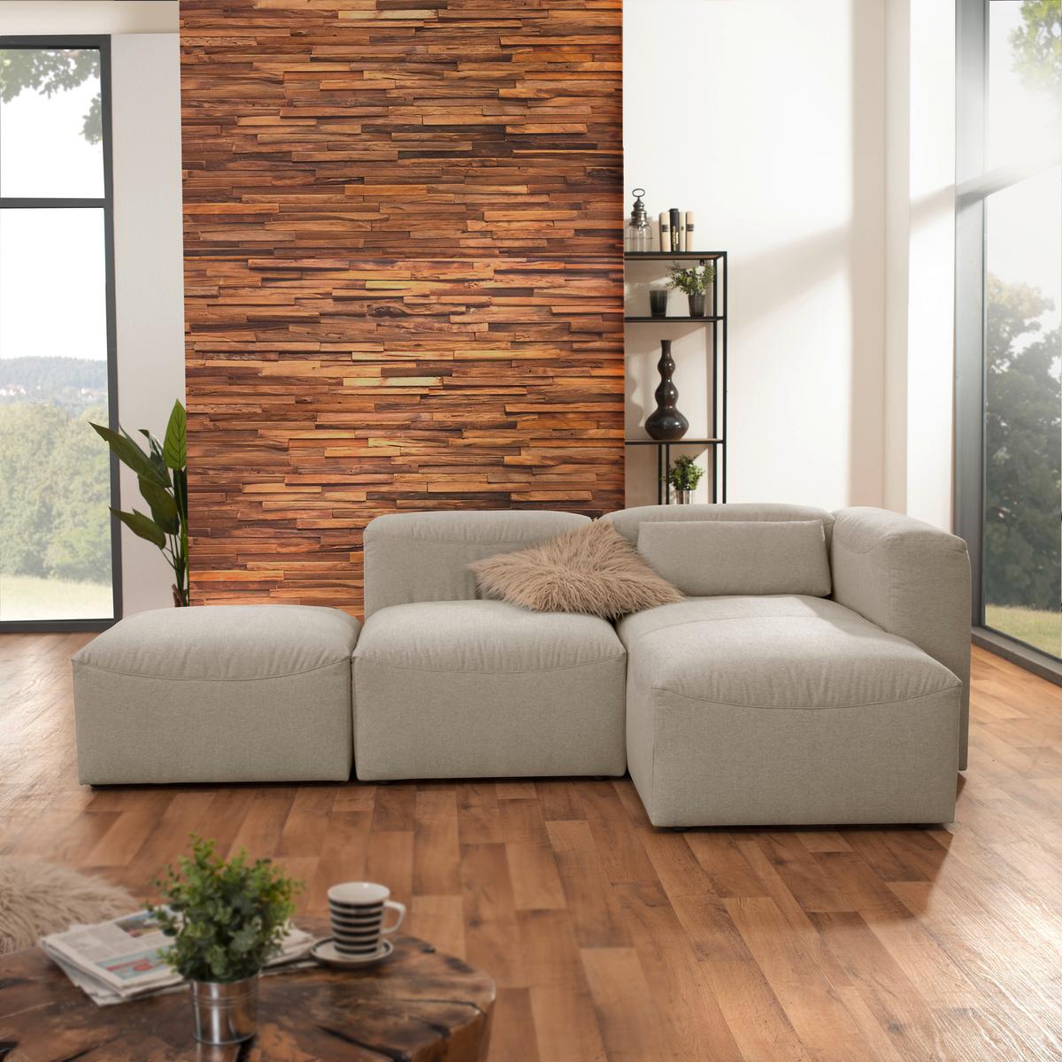 ECKSOFA LENA - Creme, Design, Kunststoff/Textil (250/160cm) - Max Winzer