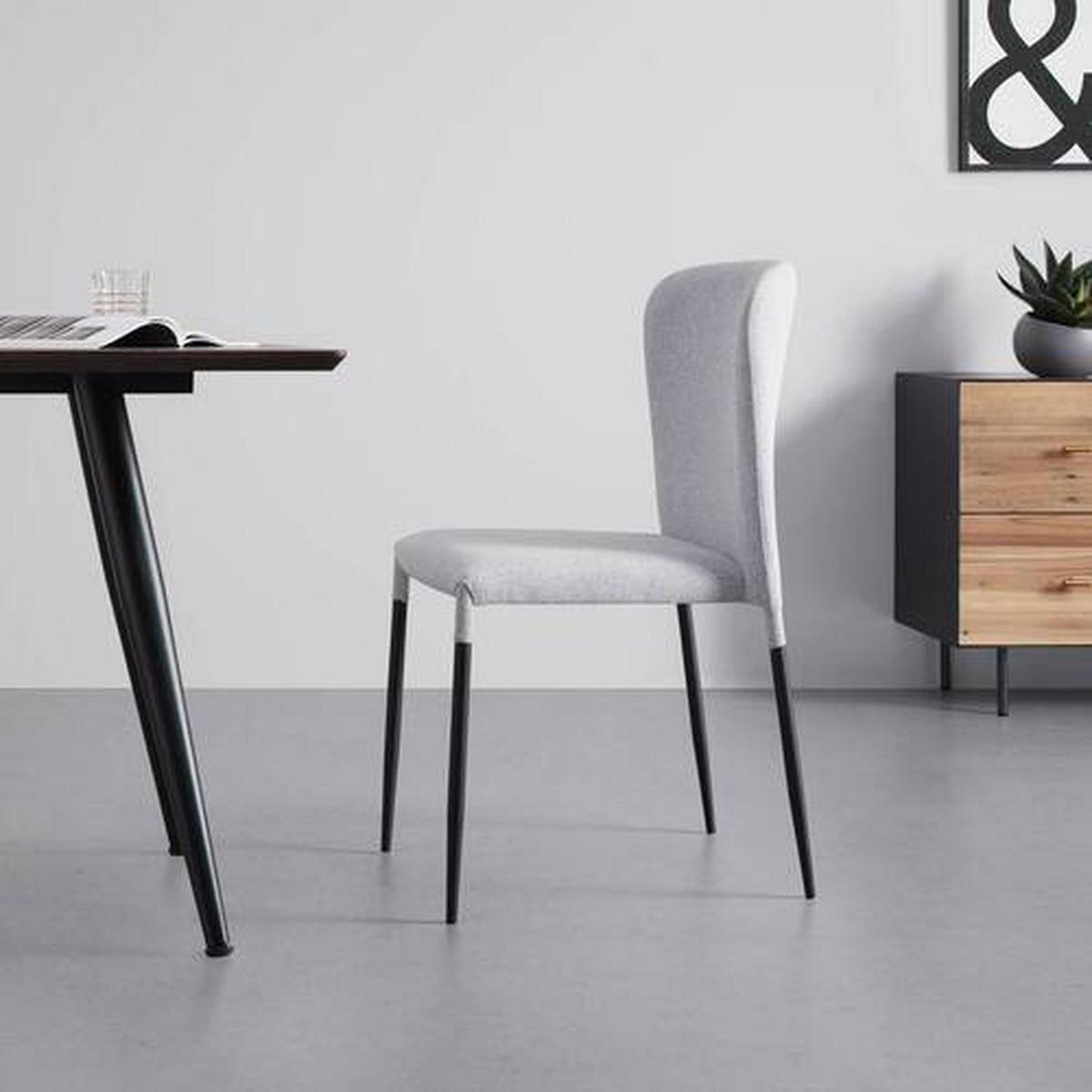 KRZESŁO NIO - jasnoszary/czarny, Modern, metal/drewno (43/86/53cm) - Bessagi Home