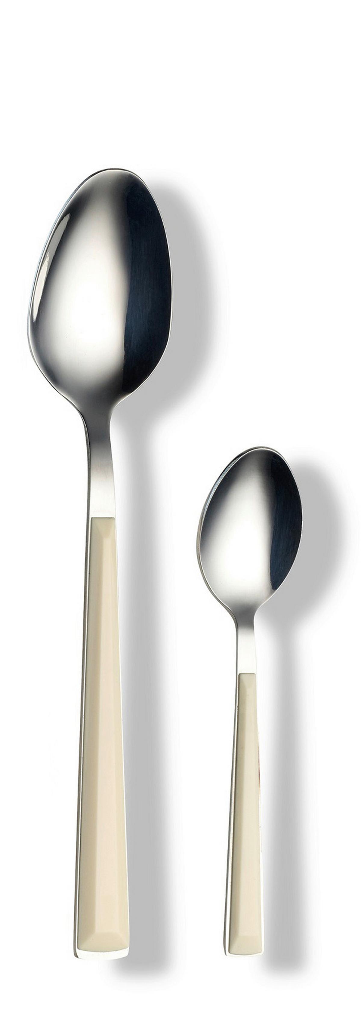 Besteckset Basic Creme/Silber 16-teilig - Silberfarben/Creme, Basics, Metall - Echtwerk