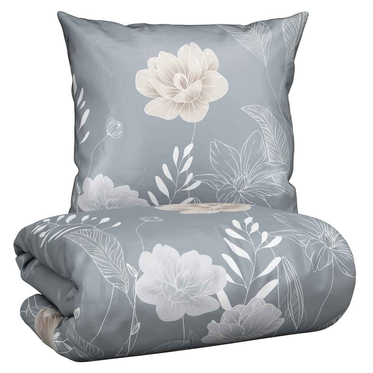 Bettwäsche Nala XXL Grau ca. 200x200cm - Grau, ROMANTIK / LANDHAUS, Textil (200/200cm) - Modern Living