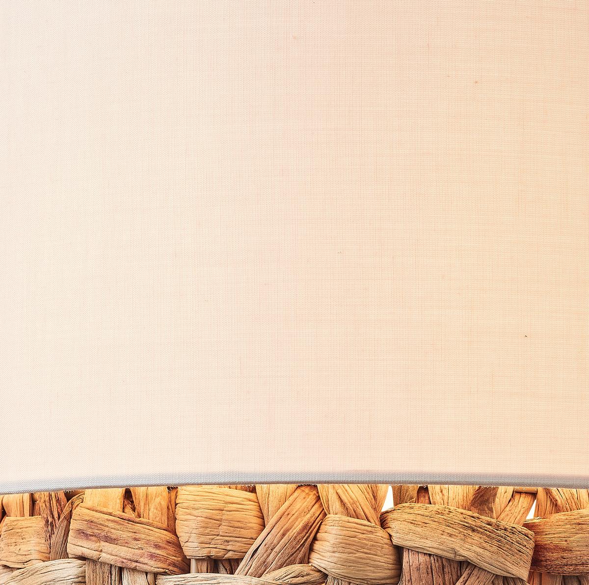 Stehleuchte Waterlilly Schwarz max. 60 Watt - Schwarz/Naturfarben, Natur, Naturmaterialien/Textil (35/160cm) - Brilliant