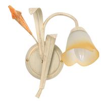 Wandleuchte Lucrezia Avorio Weiß/Hellbraun max. 6 Watt - Hellbraun/Weiß, KONVENTIONELL, Glas/Metall (30/18/30cm)