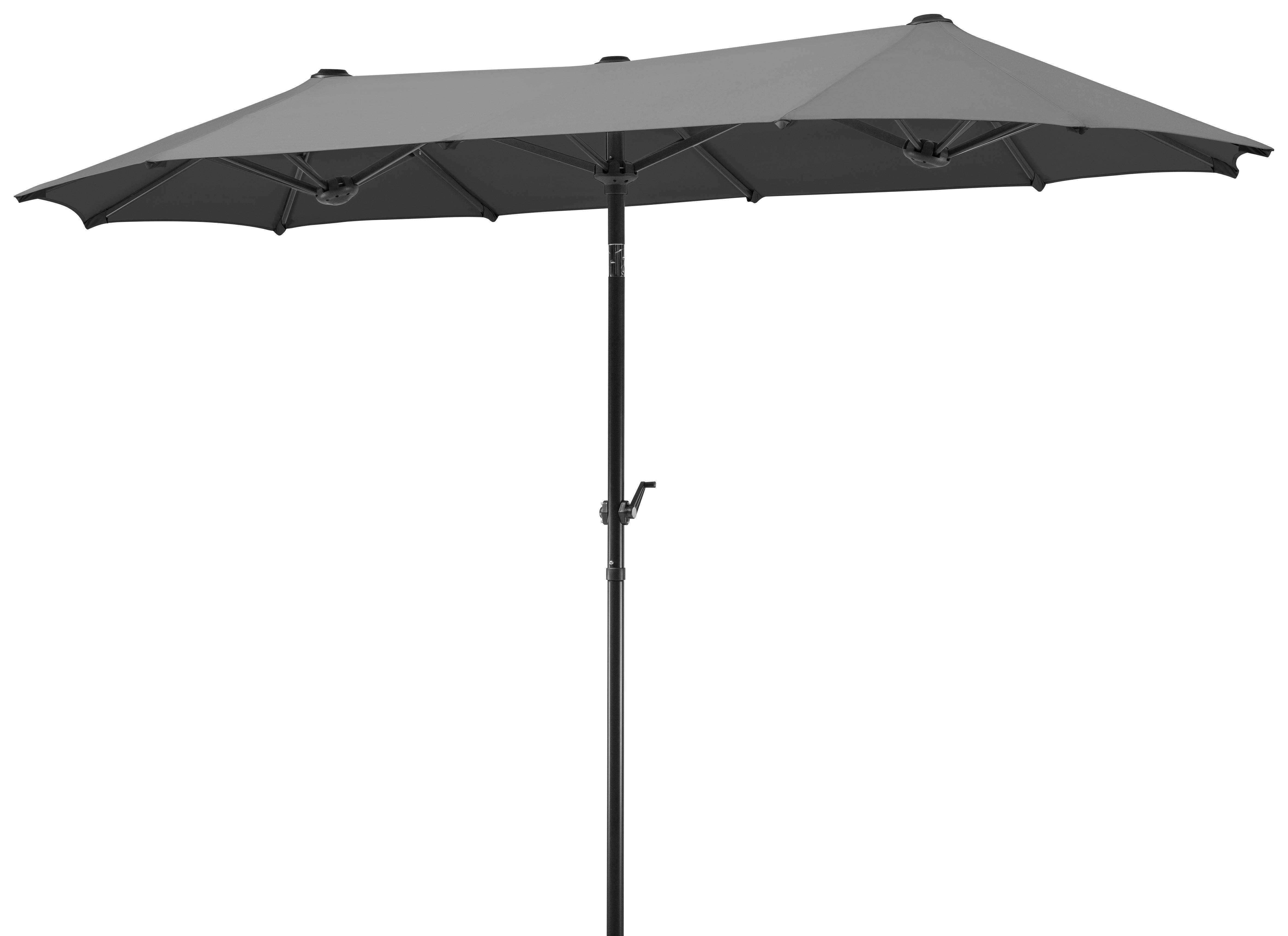 Doppelsonnenschirm Salerno ca.300x220x150cm Anthrazit - Anthrazit, Basics, Textil/Metall (300/220/150cm) - Schneider