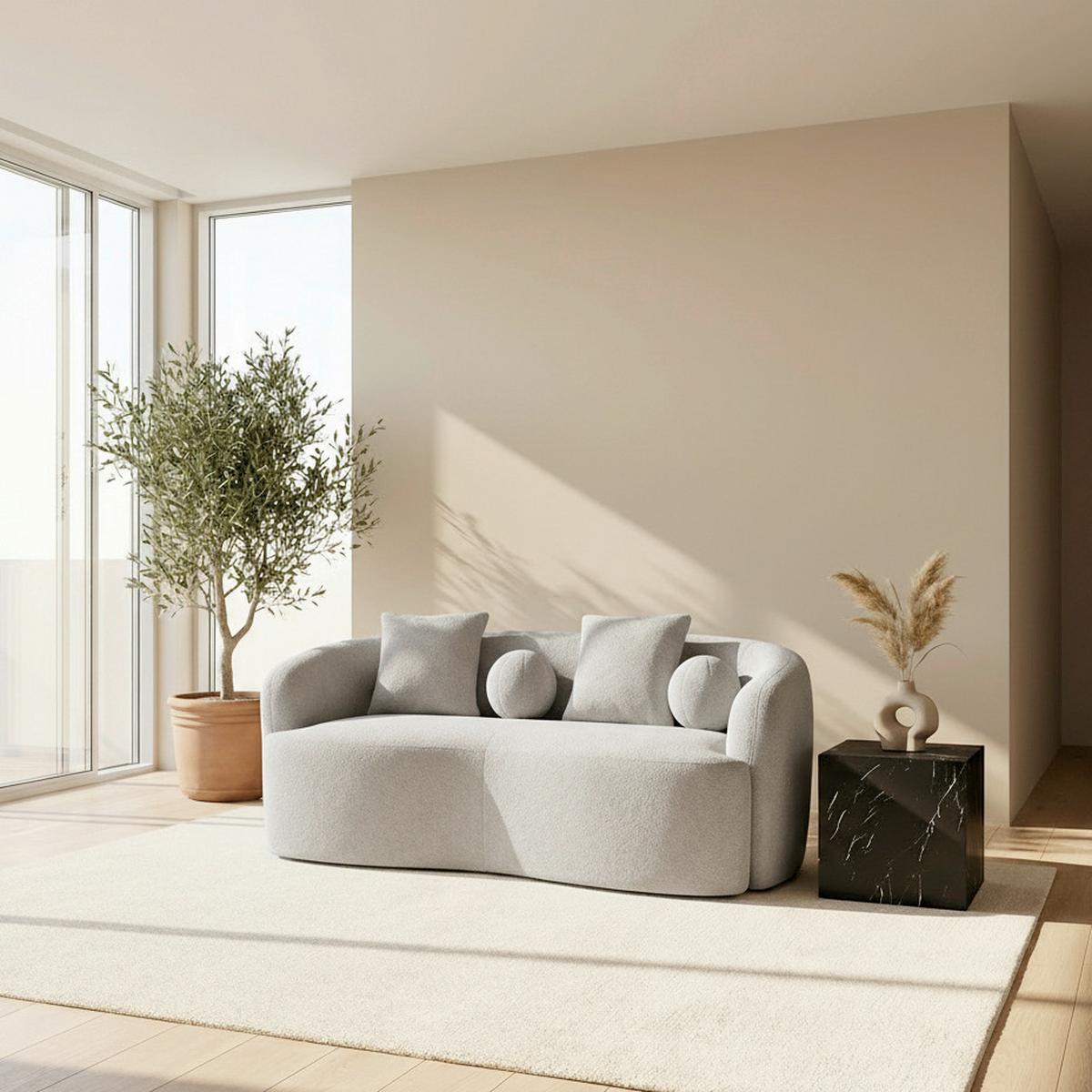 Trosed Julie, Siva - siva, Moderno, tekstil/les (178/66/82cm) - Bessagi Home