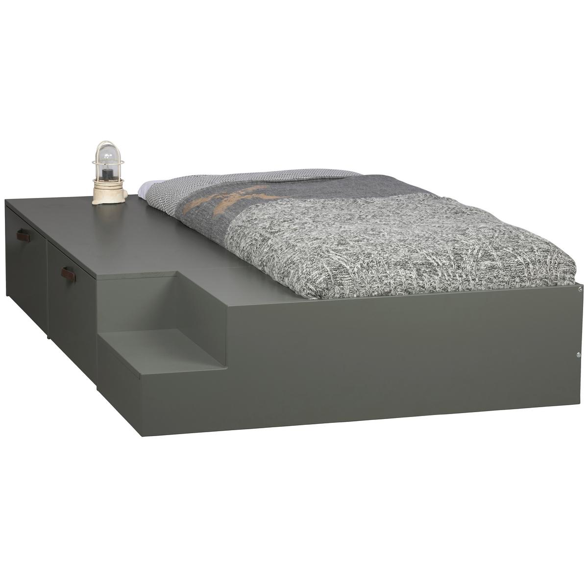 Bett Stage Dunkelgrün ca. 80x200 cm - Dunkelgrün, Design, Holz (80/200cm) - Livetastic