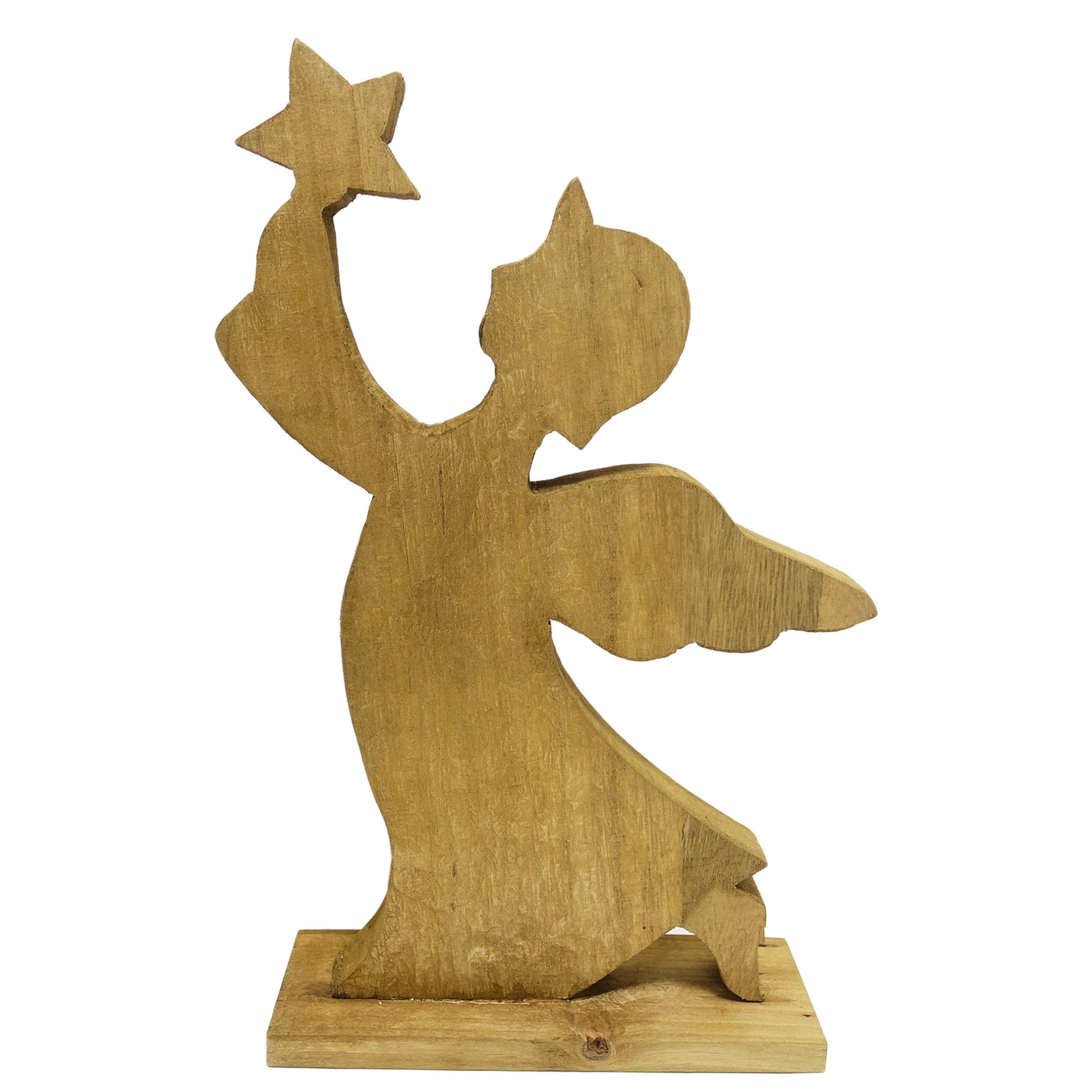 Dekoengel Kristi Naturfarben - Naturfarben, KONVENTIONELL, Holz (28/43/9cm) - Modern Living