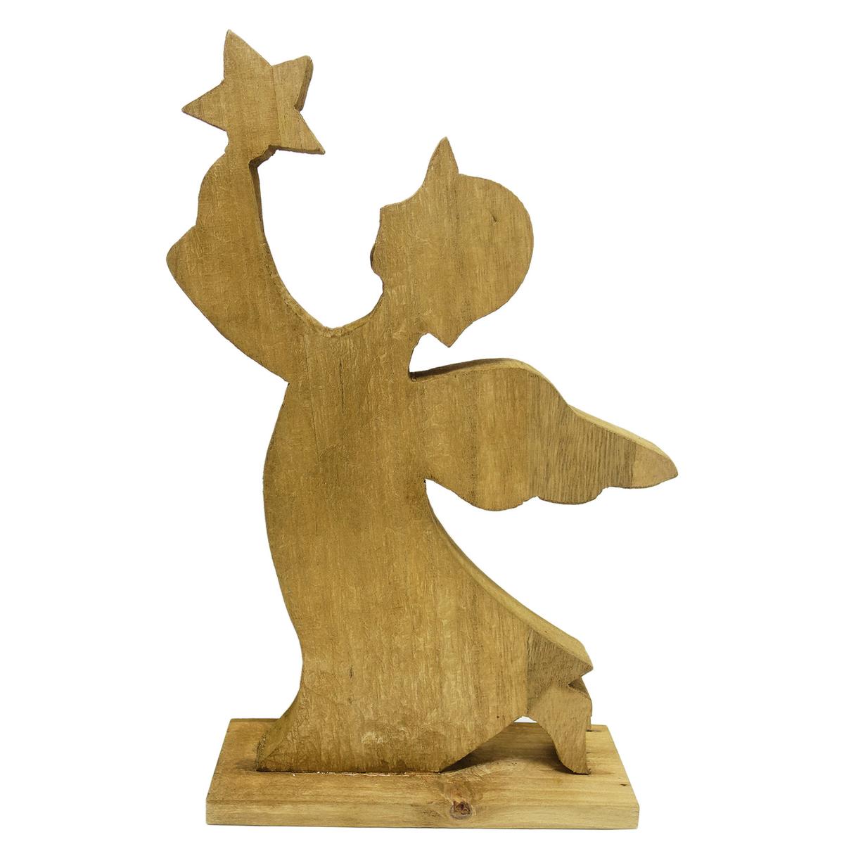 Dekoengel Kristi Naturfarben - Naturfarben, KONVENTIONELL, Holz (28/43/9cm) - Modern Living
