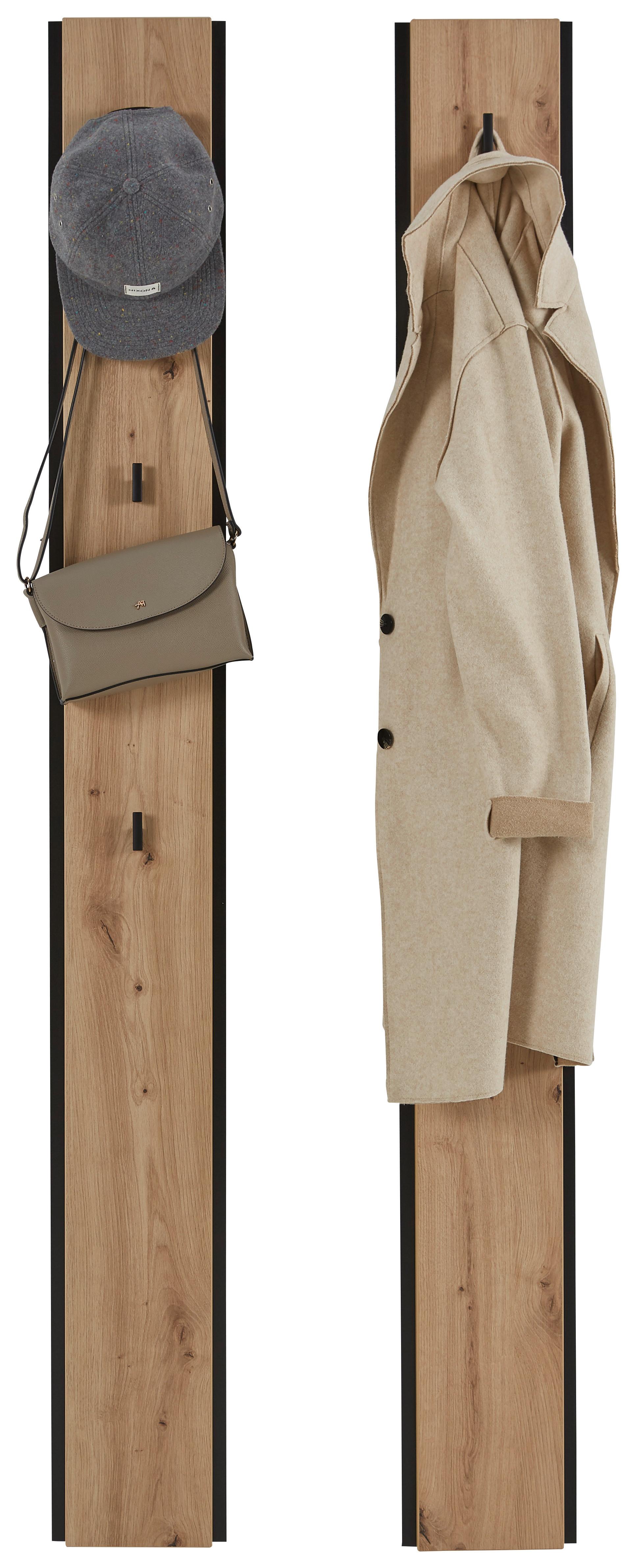 PANEL DO PRZEDPOKOJU EDRA - czarny/dąb artisan, Konventionell, materiał drewnopochodny (19,6/170/3cm) - Voleo