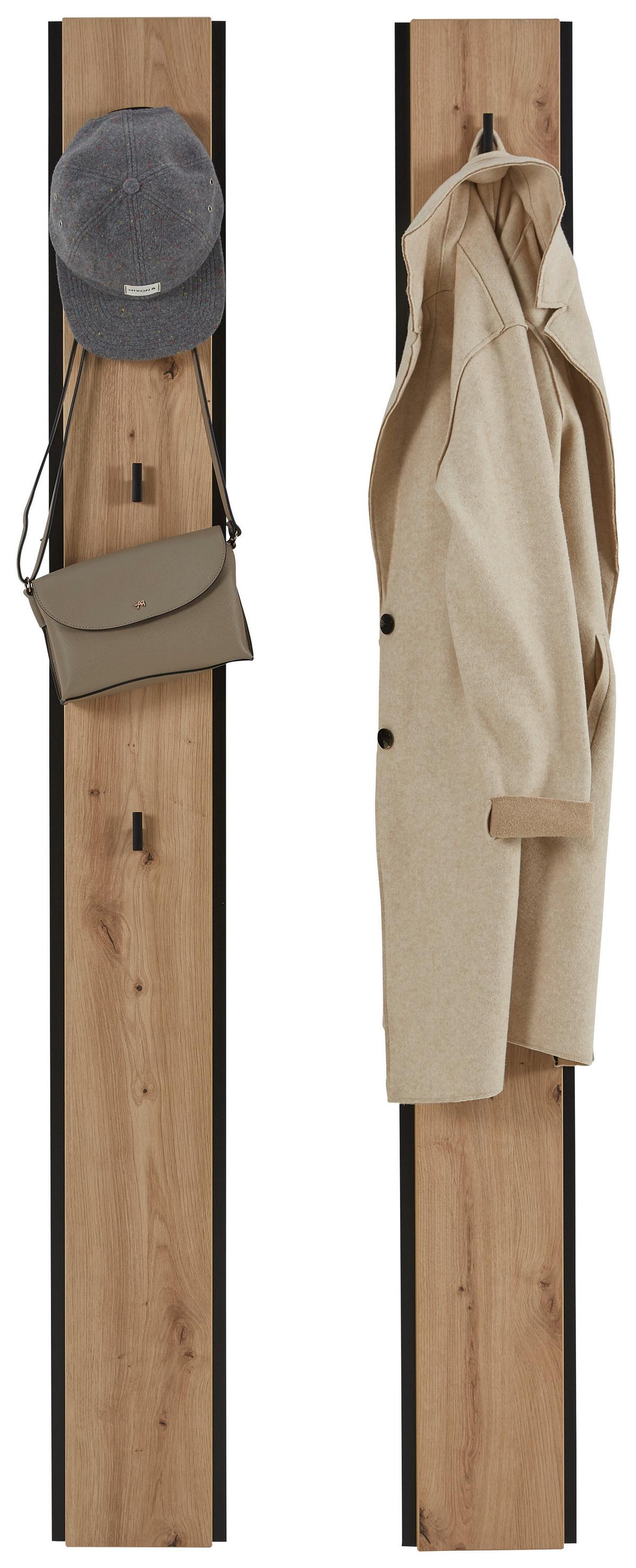 PANEL DO PRZEDPOKOJU EDRA - czarny/dąb artisan, Konventionell, materiał drewnopochodny (19,6/170/3cm) - Voleo