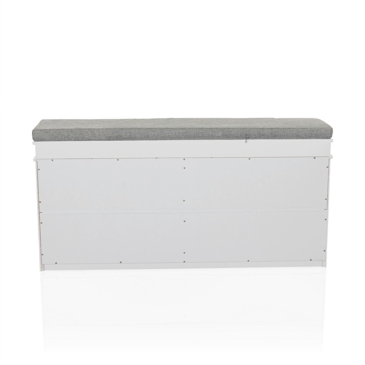 Omara Za Čevlje Estha 1, Bela - srebrne barve/siva, Moderno, kovina/leseni material (104/52/24cm) - MID.YOU