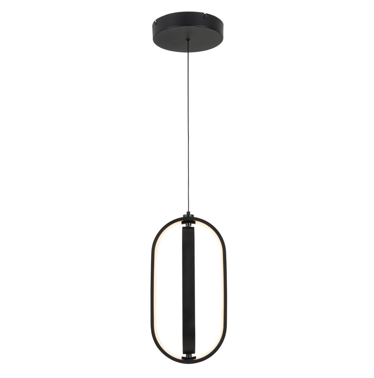 LAMPA WISZĄCA LED NIMA - czarny, Design, tworzywo sztuczne/metal (21/200cm) - Novel