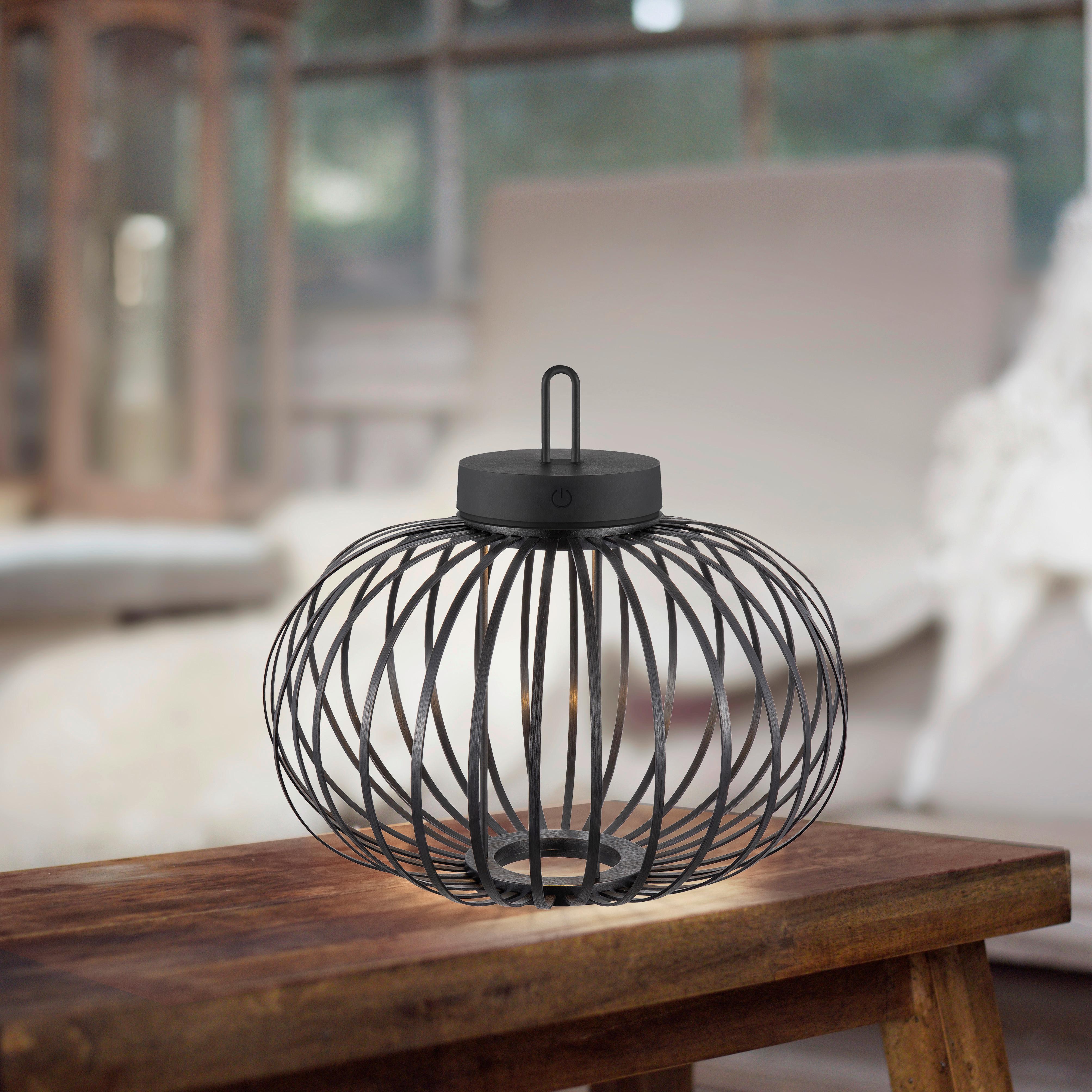 Akku-Tischleuchte Akuba Schwarz max. 1,5 Watt - Schwarz, Design, Holz/Kunststoff (36/36/33cm)