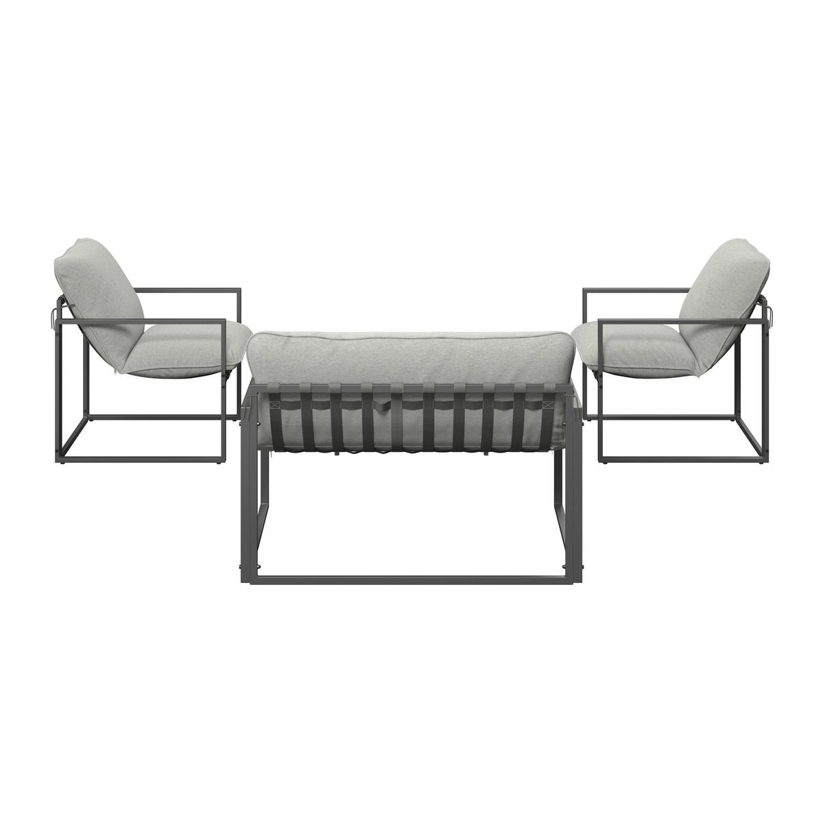 Vrtni Set Lucia - tamno siva/svijetlo siva, Basics, staklo/metal