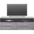 TV-Element Lärchegrau - Chromfarben/Silberfarben, MODERN, Holzwerkstoff/Kunststoff (160/59/45cm) - PREMIUM LIVING