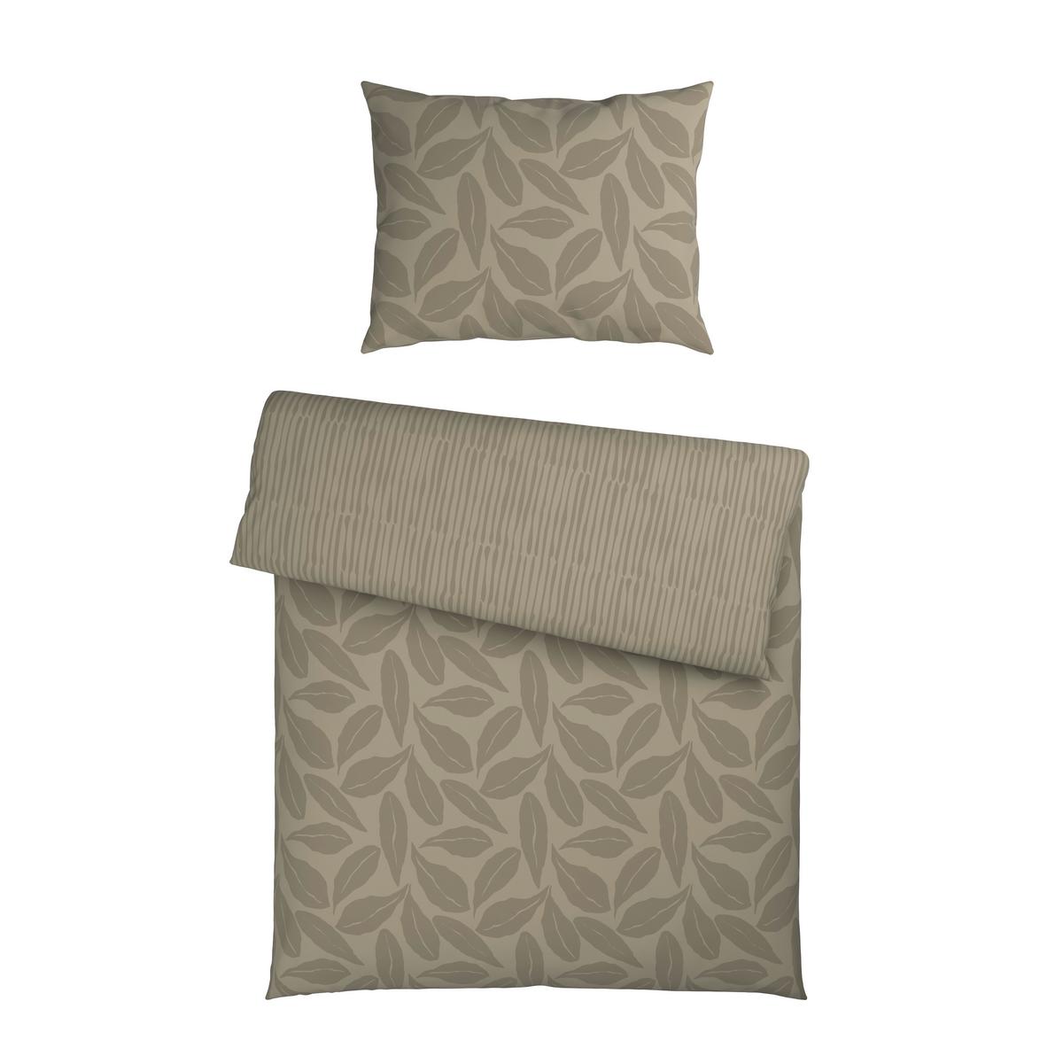 Bettwäsche Nature Home Wende Grün ca. 140x200cm - Grün, Textil (140/200cm) - Mömax