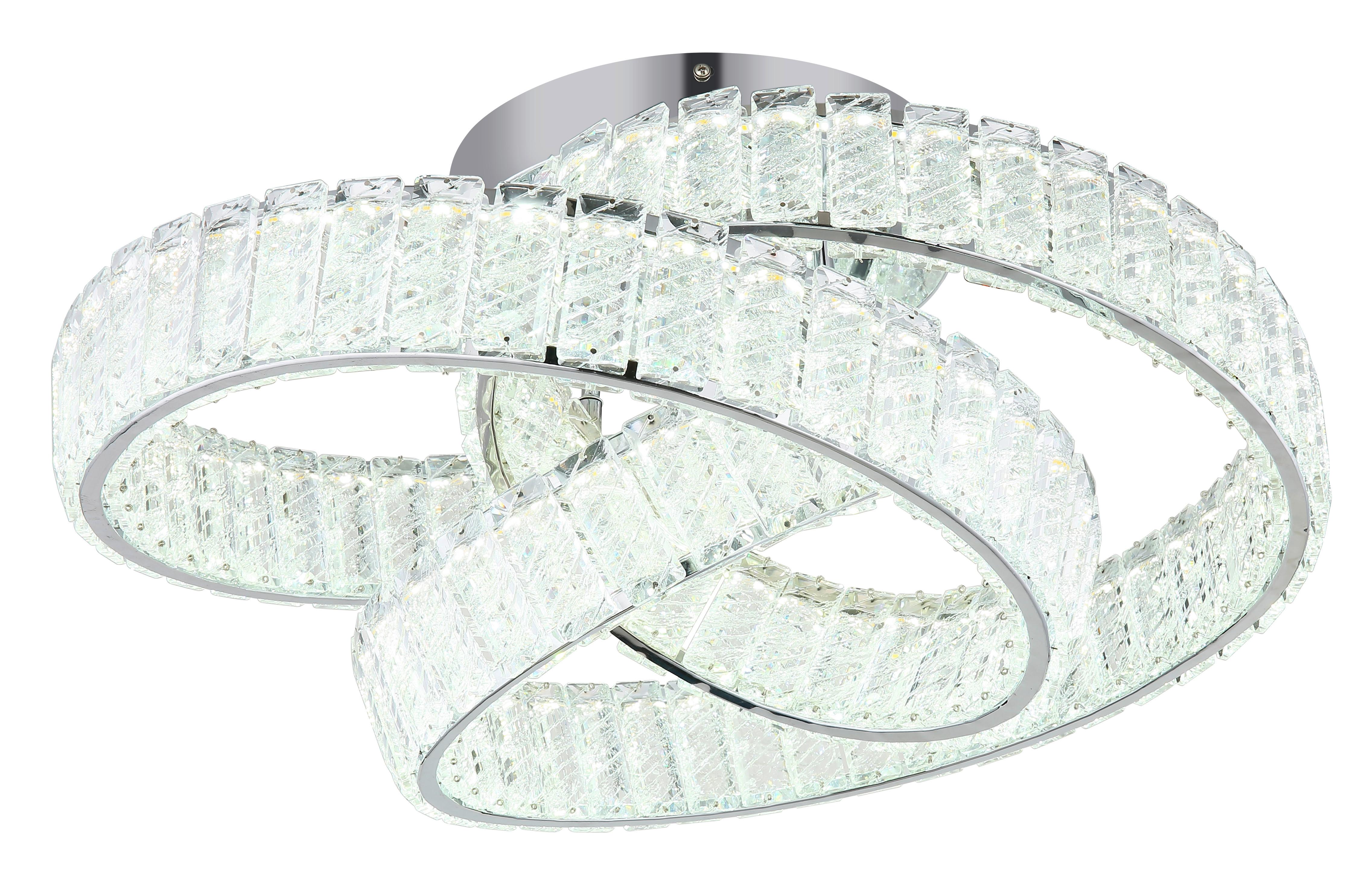 LED-DECKENLEUCHTE 67162D MUCKY - Klar/Chromfarben, Konventionell, Glas/Metall (60/26cm) - Globo