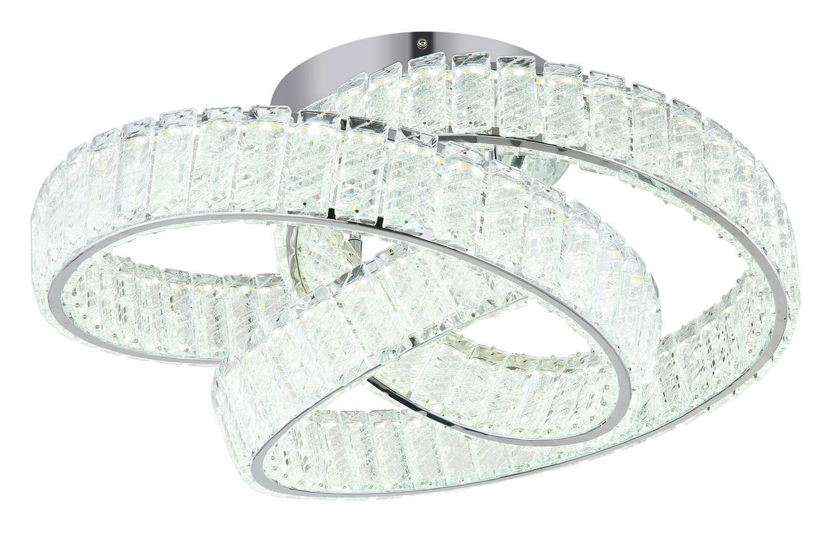 LED-DECKENLEUCHTE 67162D MUCKY - Klar/Chromfarben, Konventionell, Glas/Metall (60/26cm) - Globo