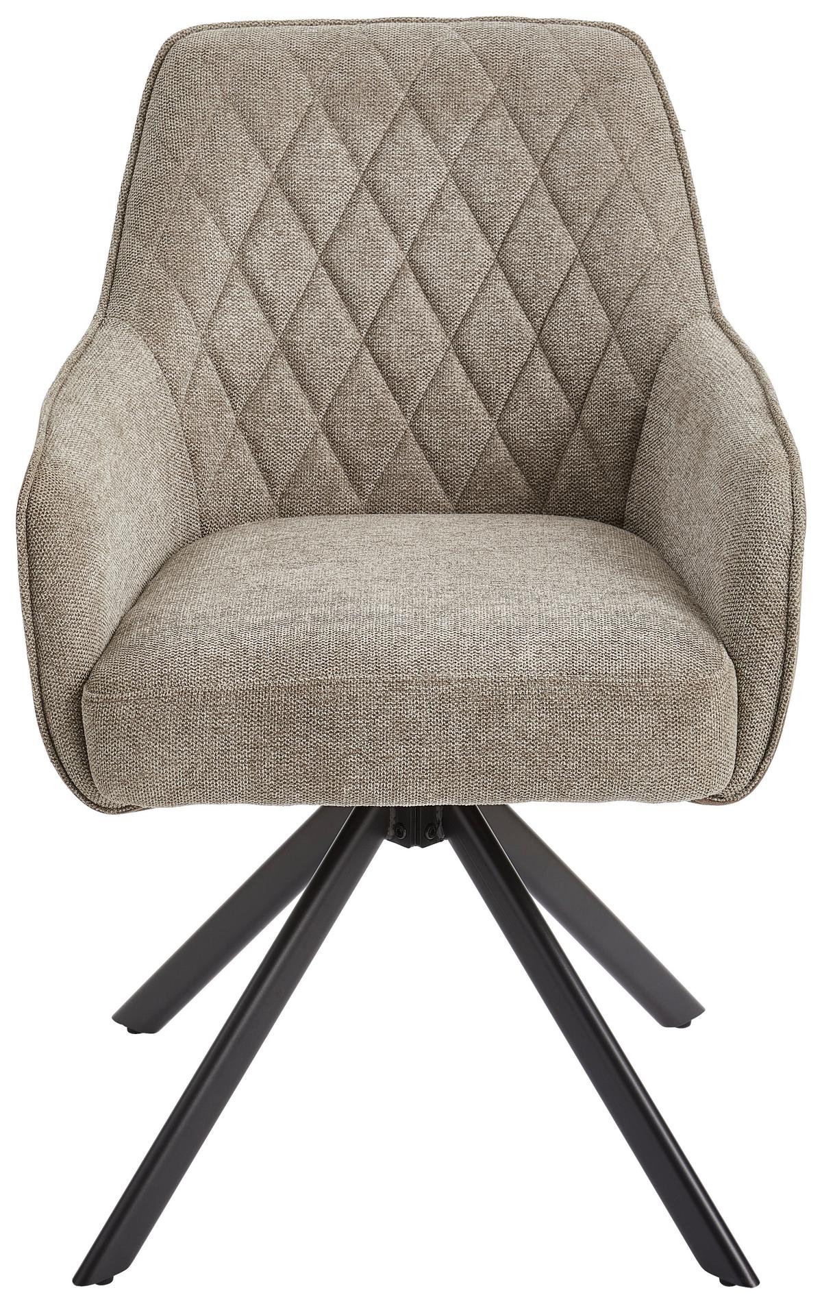 KRZESŁO Z PODŁOKIETNIKAMI JULE - czarny/szary, Modern, metal/drewno (60/87/65cm) - Livetastic