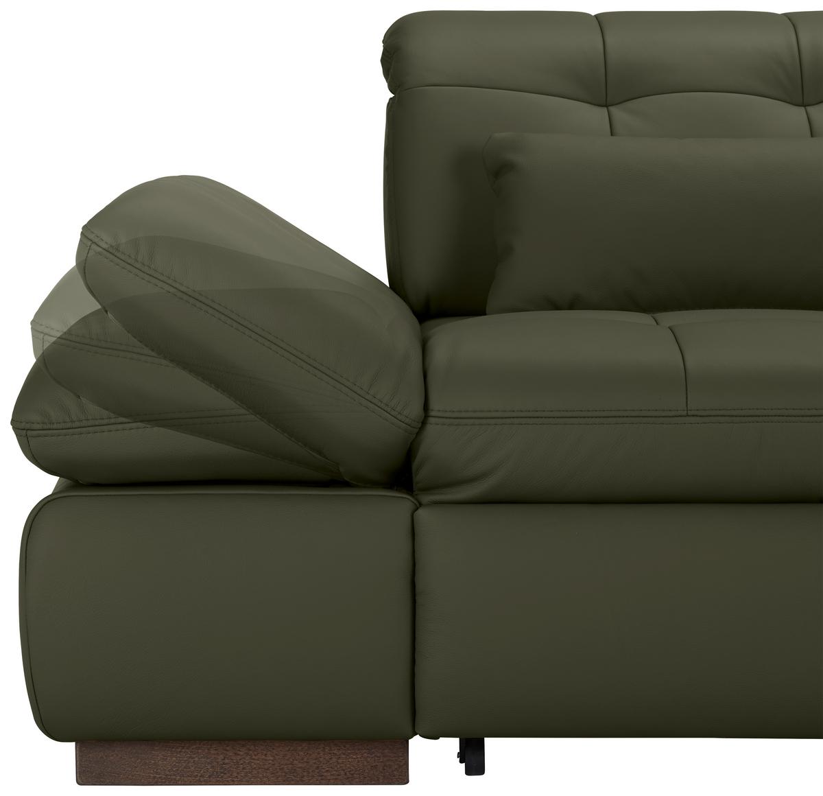 Wohnlandschaft Sanfino Leder Anthrazit - Chromfarben/Anthrazit, KONVENTIONELL, Leder/Metall (305/79-96/199cm) - Premium Living