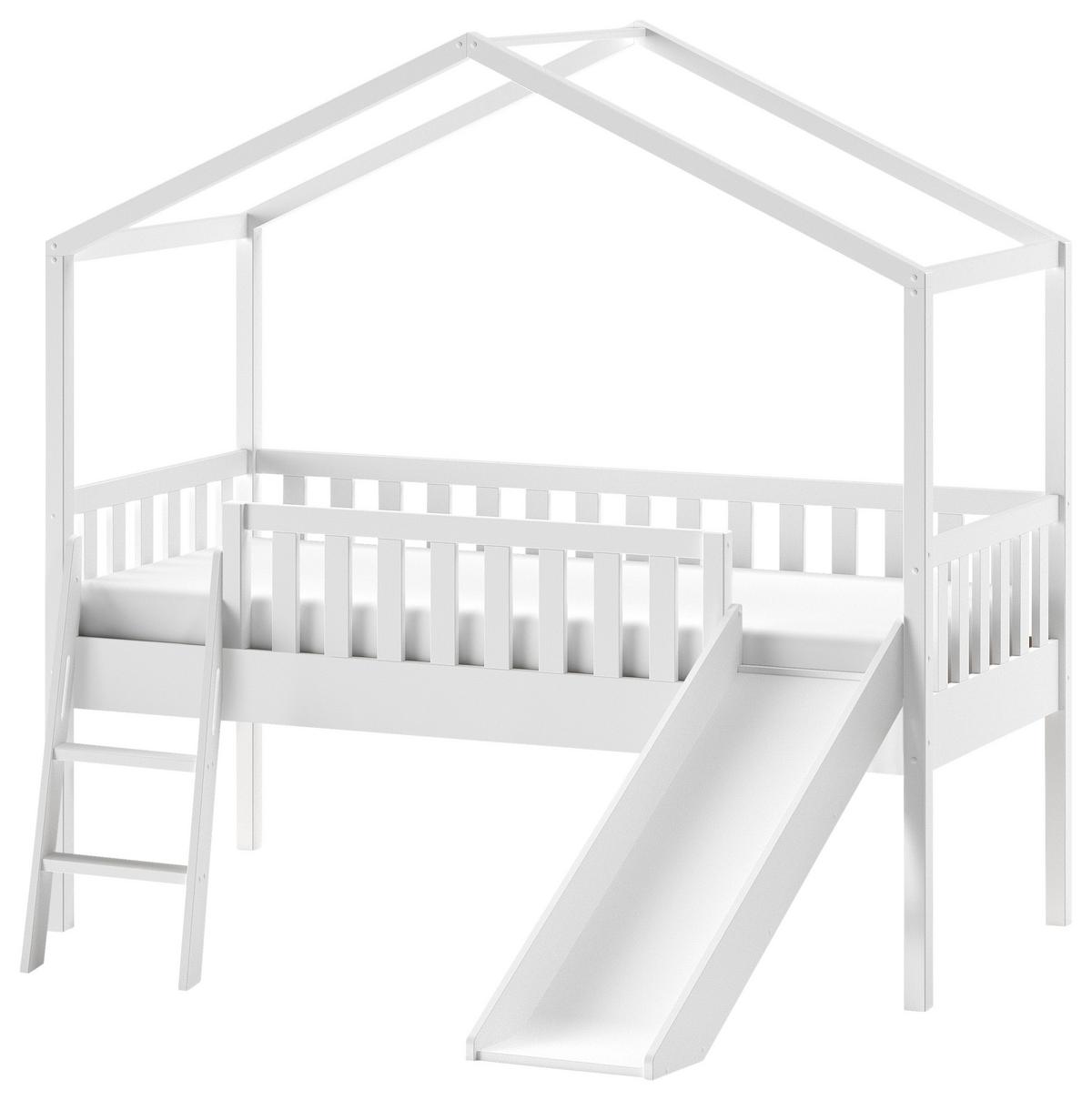 Hausbett DALLAS Weiß ca. 90x200 cm Echtholz - Weiß, Natur, Holz (90/200cm) - Vipack