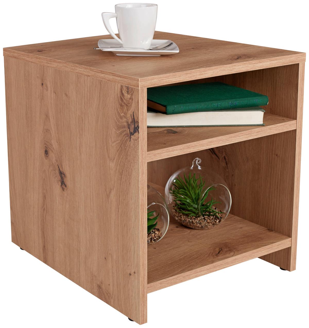 Kisasztal Tölgy Szín 1 Polclap Luca - sötétbarna, Modern, faalapú anyag (40/40/37cm) - Best Price
