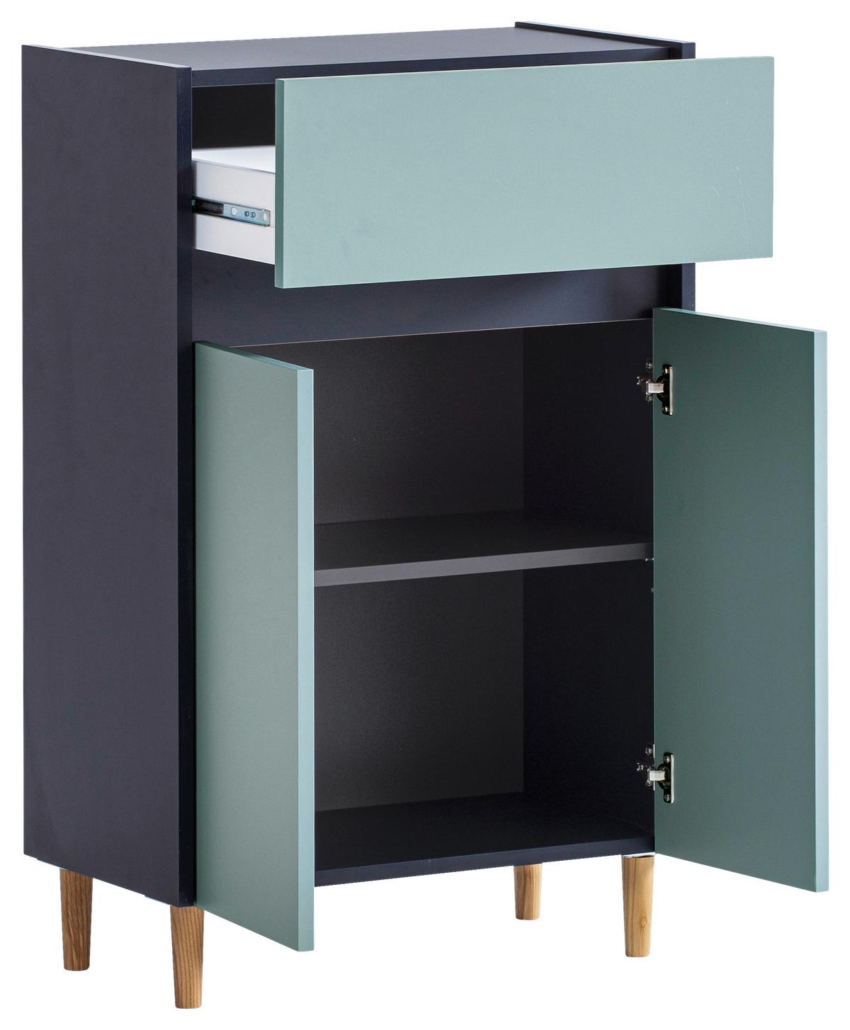 Unterschrank Lovis Dunkelblau - Eschefarben/Dunkelblau, MODERN, Holz/Holzwerkstoff (56,9/90,3/33,0cm) - MID.YOU