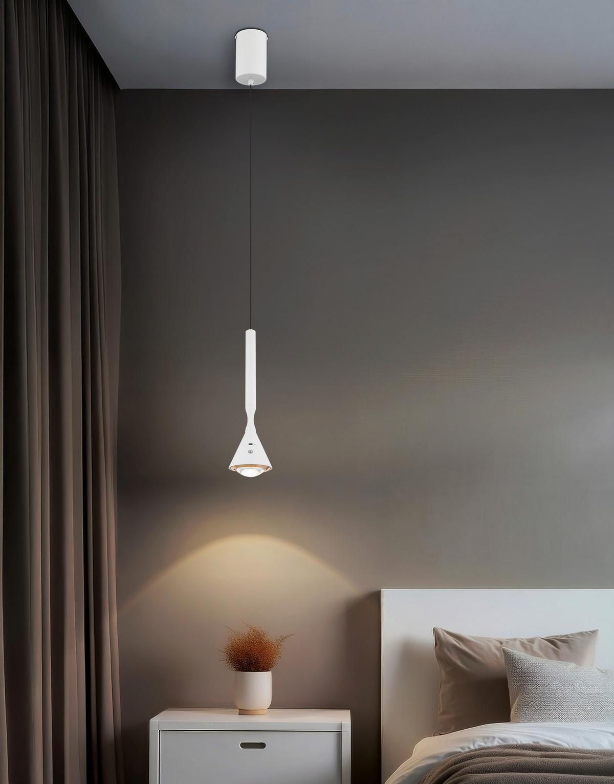Led-hängeleuchte 16061w Lucinda - Weiss, Design, Kunststoff/Metall (9,9/50-210cm) - Globo