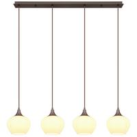 HÄNGELEUCHTE 15548-4HC - Opal/Schwarz, Konventionell, Glas/Textil (100/18/120cm) - Globo