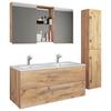Kopalnica Budasi, Hrast - bela/barve aluminija, Moderno, kovina/leseni material (145cm) - MID.YOU