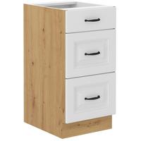 Baza 3 Ladice 40 Premium Box Stilo - bijela/hrast Artisan, Moderno, drvni materijal/metal (40/82/52cm)