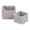 Korbset Franz Grau 2er Set - Grau, Konventionell, Papier (11/7.5/11cm) - Modern Living