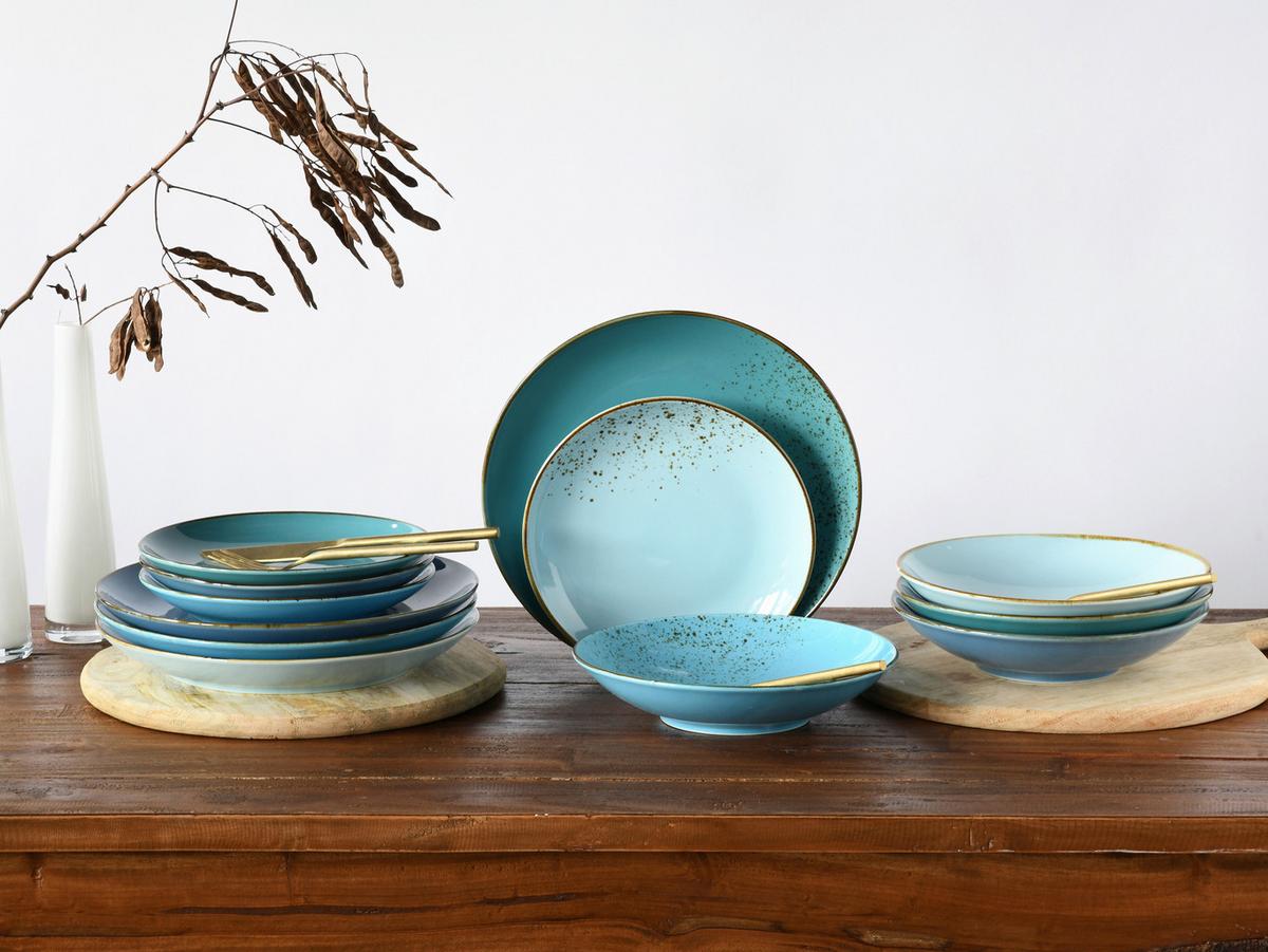 Speisetellerset 22065 Nature Collection - Pastellblau, Trend, Keramik (27cm) - Creatable