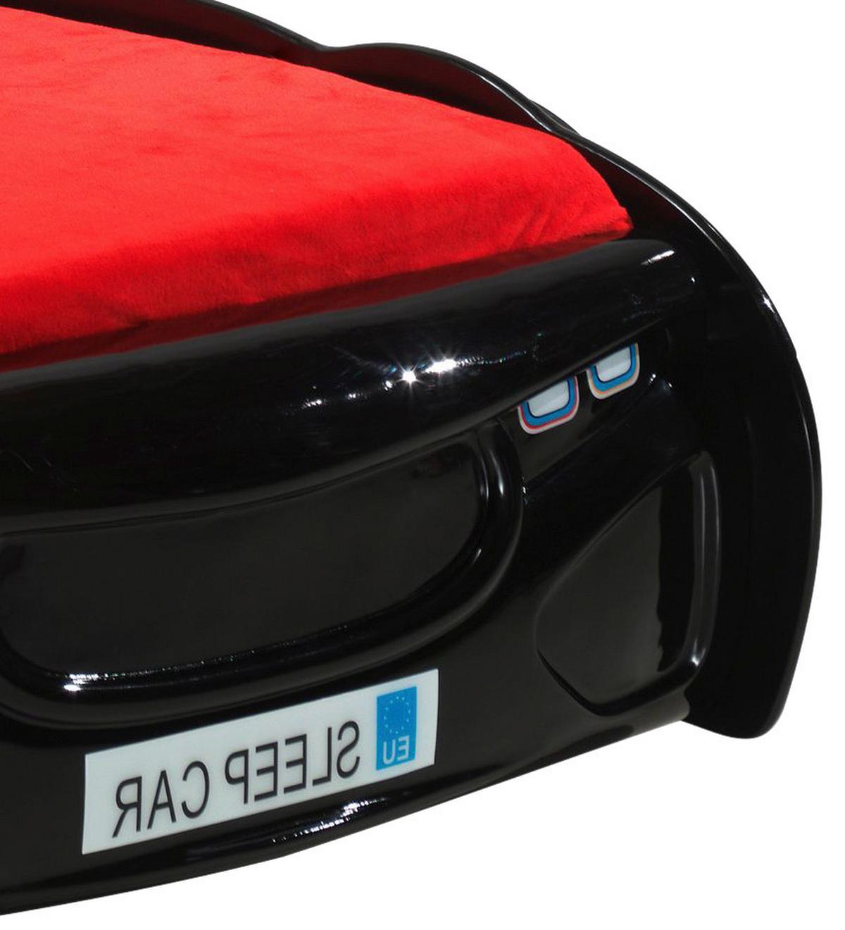 Autobett MRX Sleepcar Schwarz/Rot - Schwarz, MODERN, Holzwerkstoff (90/200cm) - Vipack